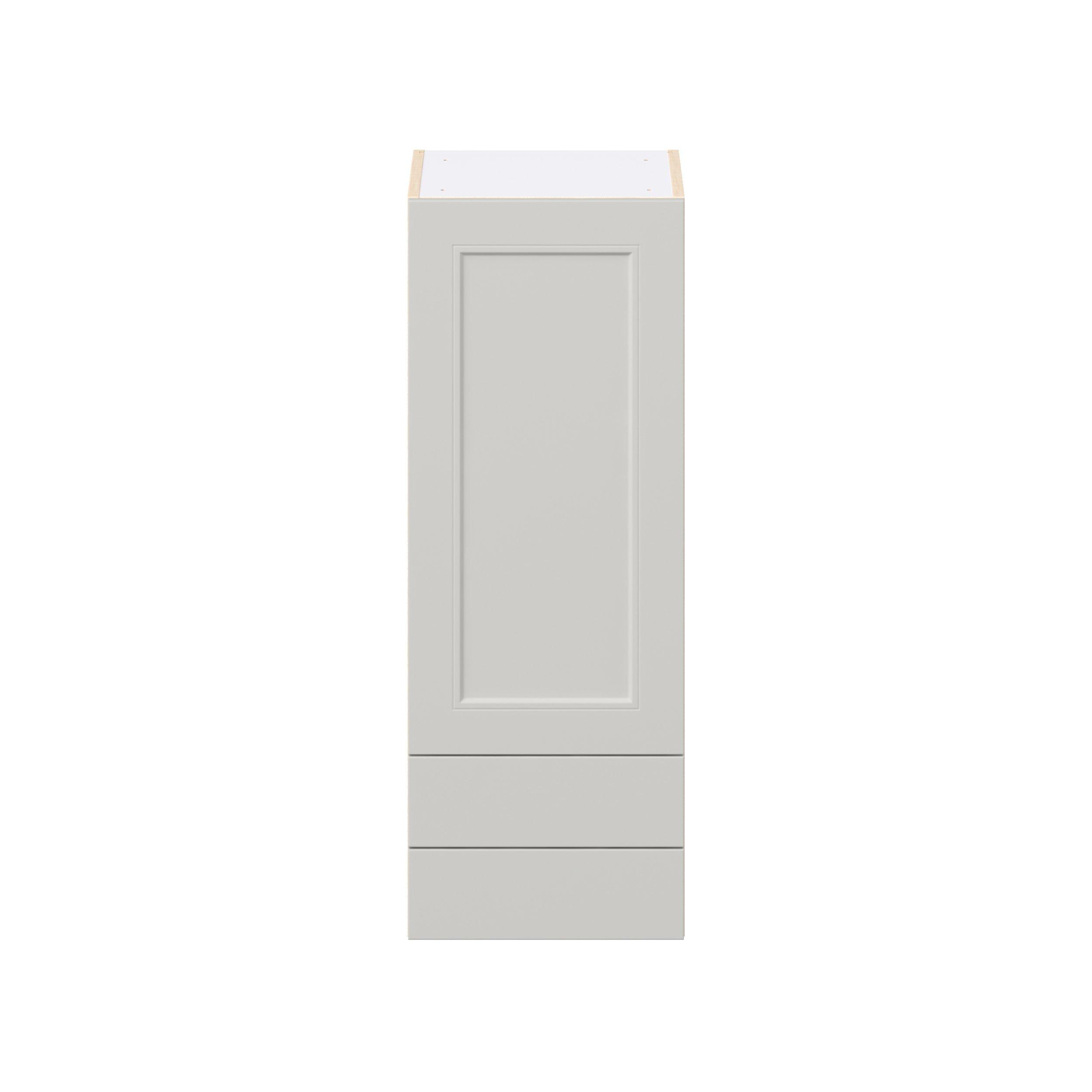 Lenox 15 in. Painted Light Gray Door and Drawer Wall Cabinet