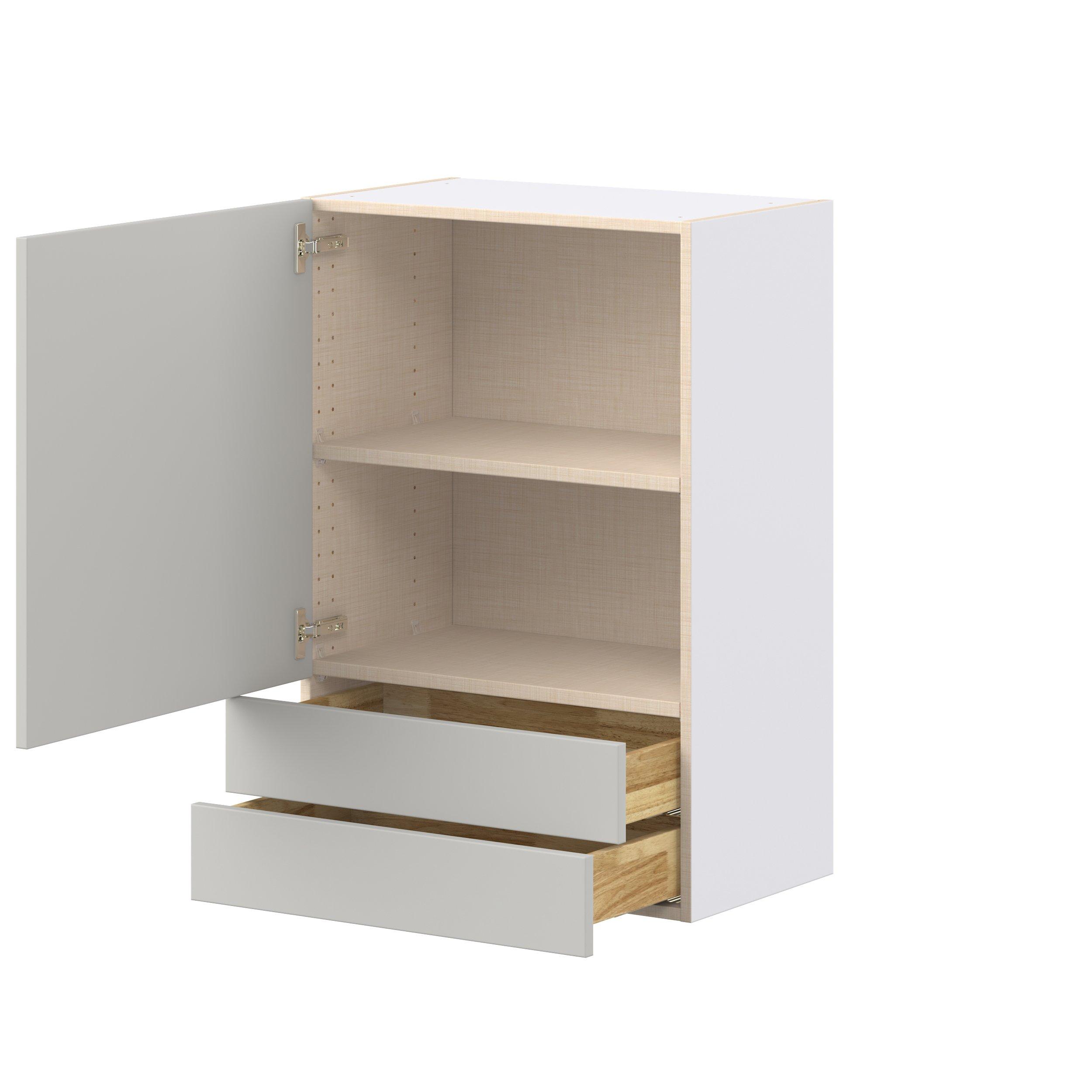 Lenox 24 in. Painted Light Gray Door and Drawer Wall Cabinet