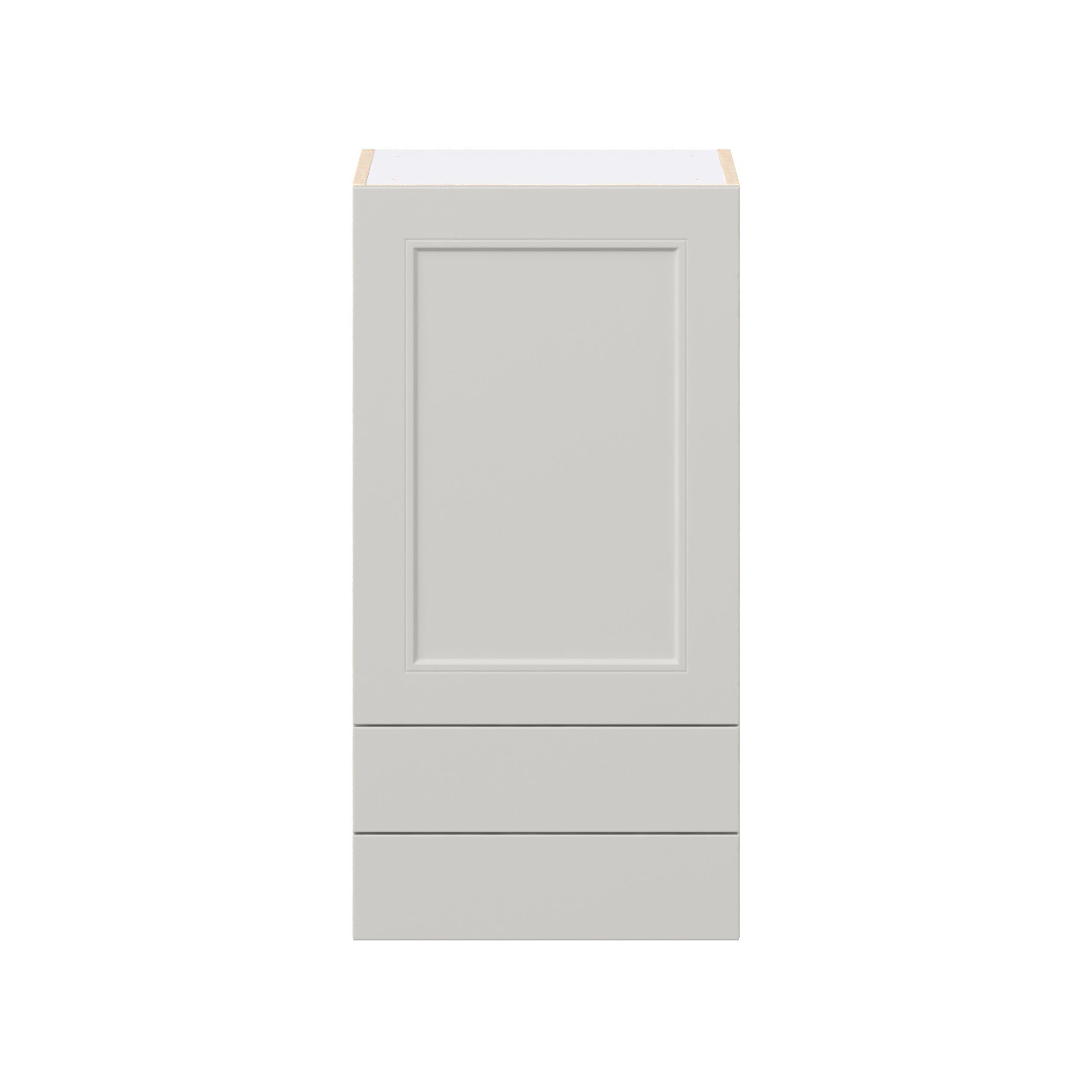 Lenox 18 in. Painted Light Gray Door and Drawer Wall Cabinet