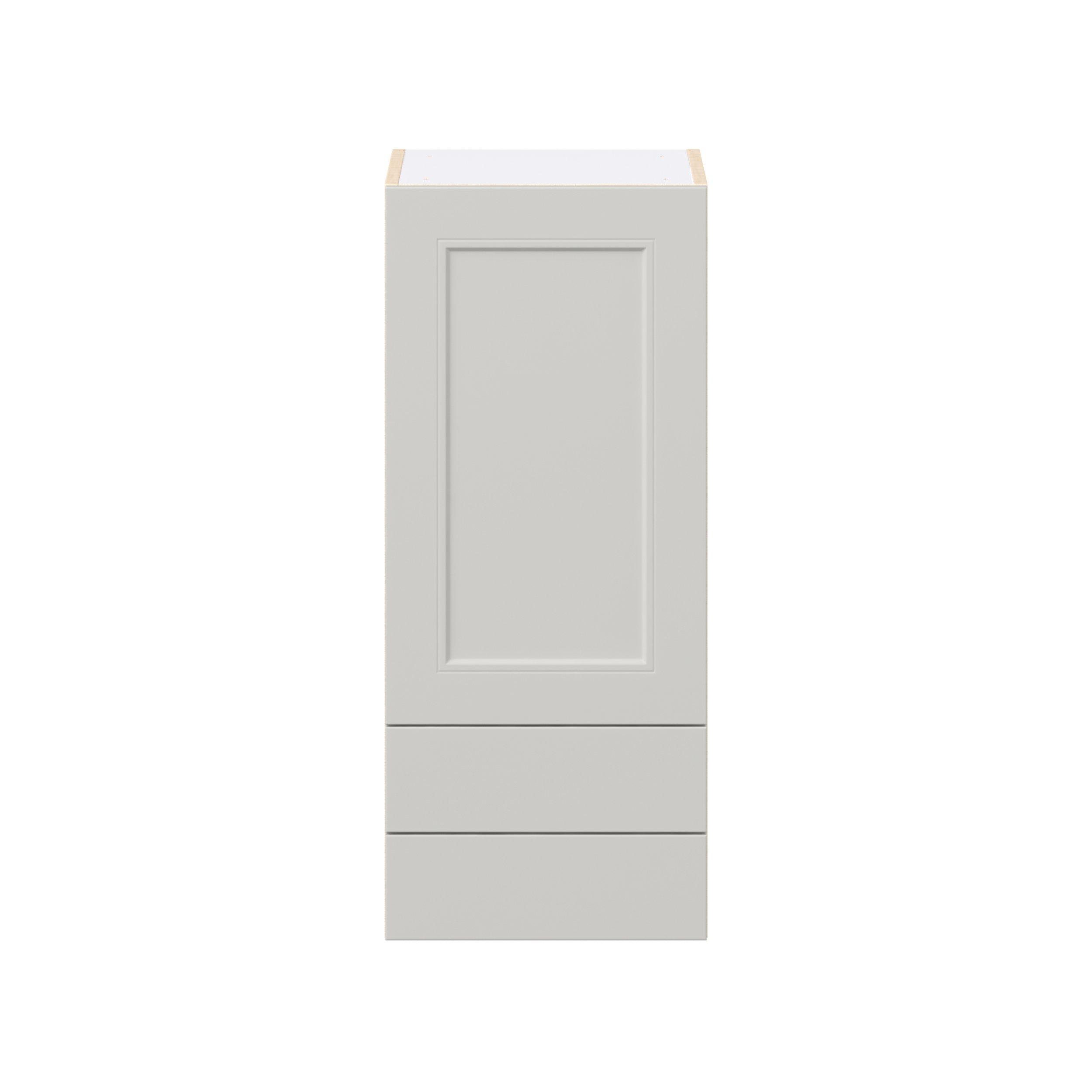 Lenox 15 in. Painted Light Gray Door and Drawer Wall Cabinet