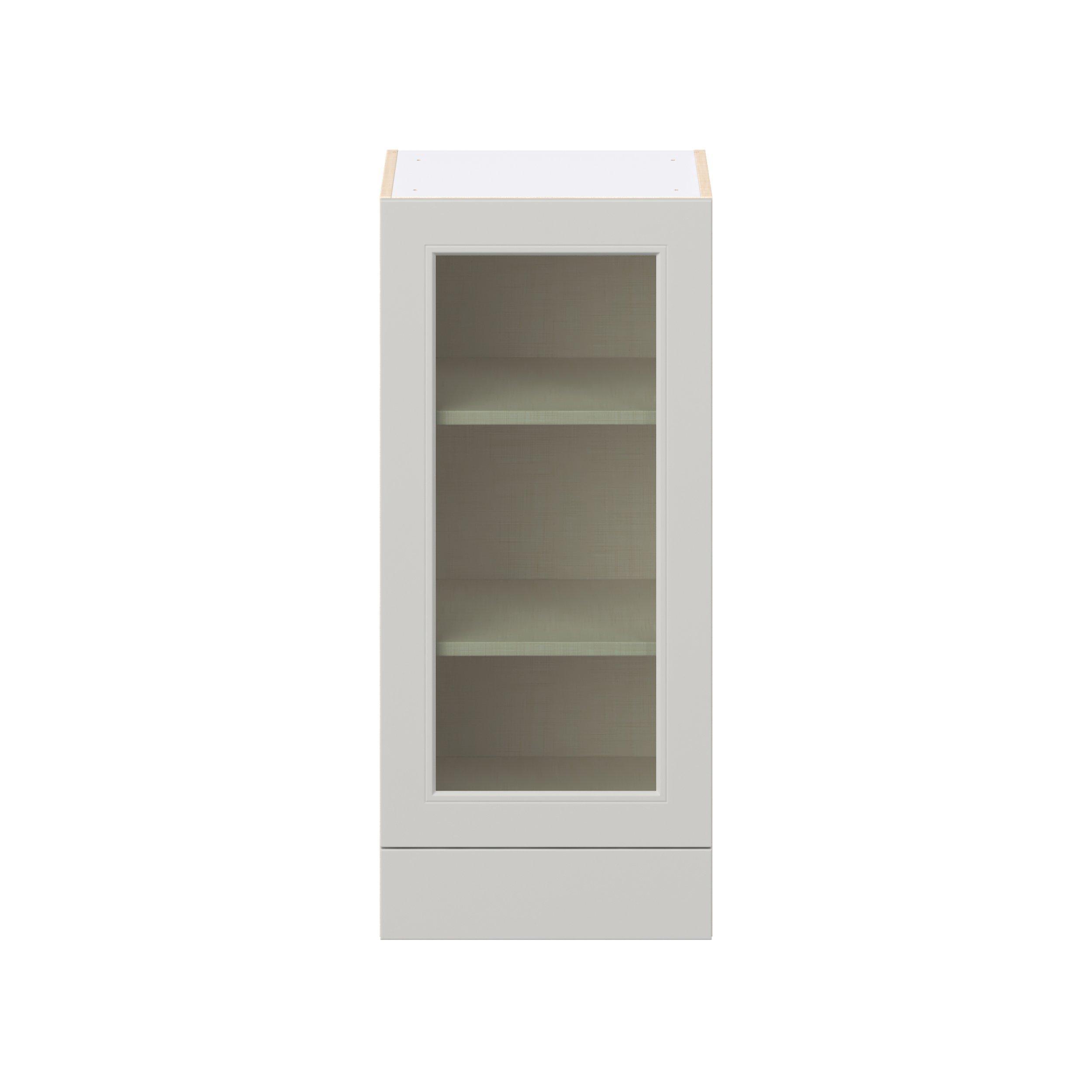 Lenox 18 in. Painted Light Gray Drawer Wall Cabinet with Glass Door