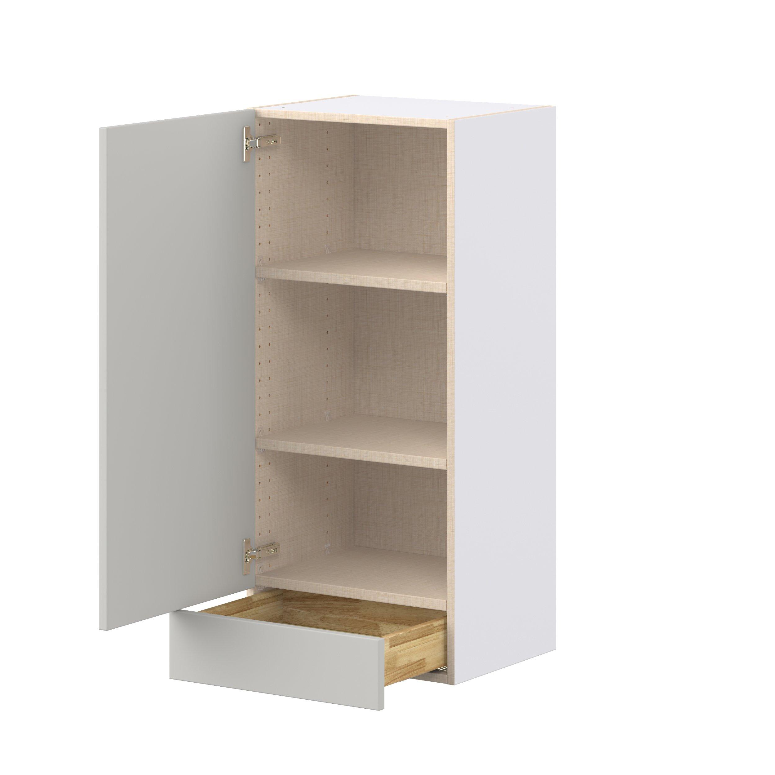 Lenox 18 in. Painted Light Gray Door and Drawer Wall Cabinet