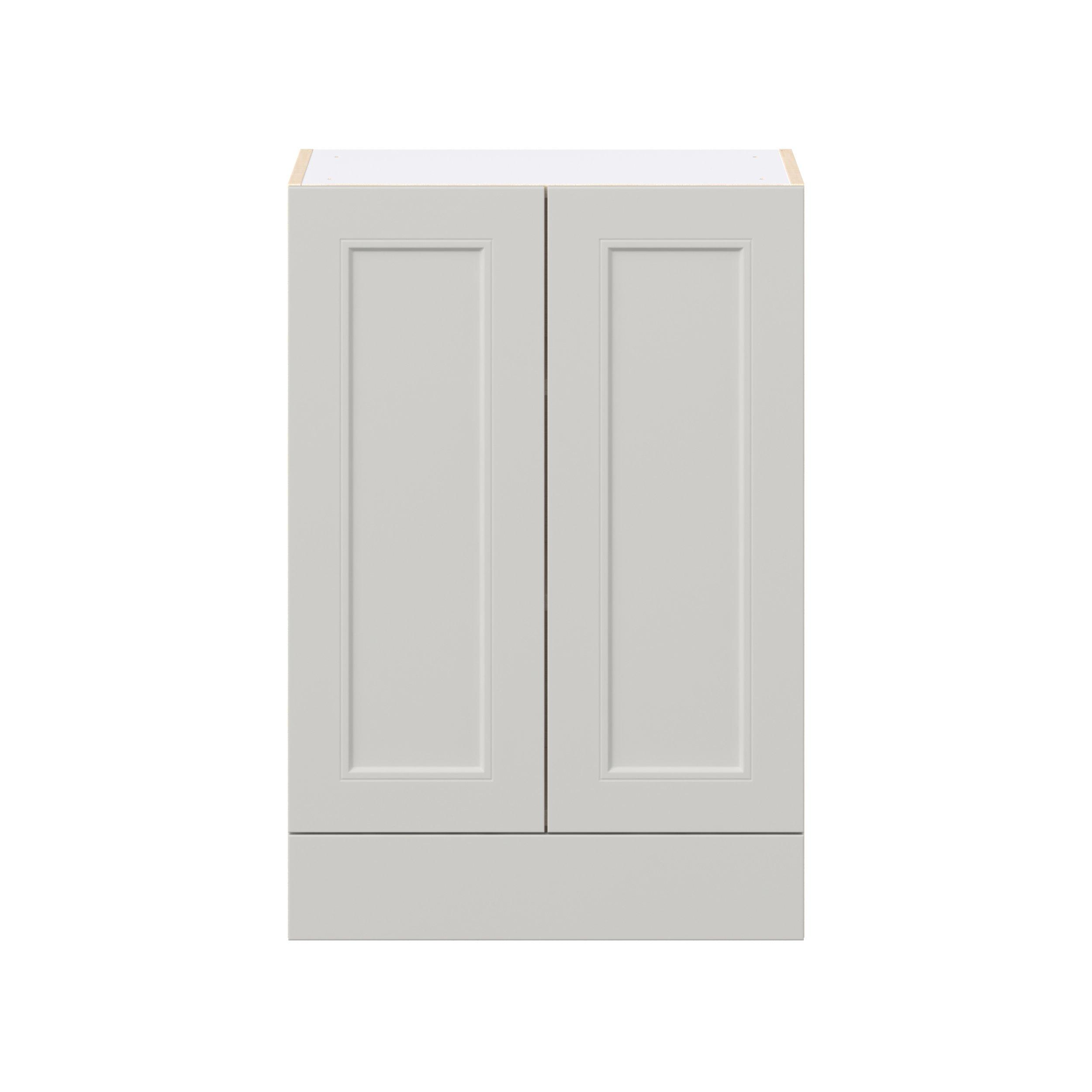 Lenox 24 in. Painted Light Gray Door and Drawer Wall Cabinet