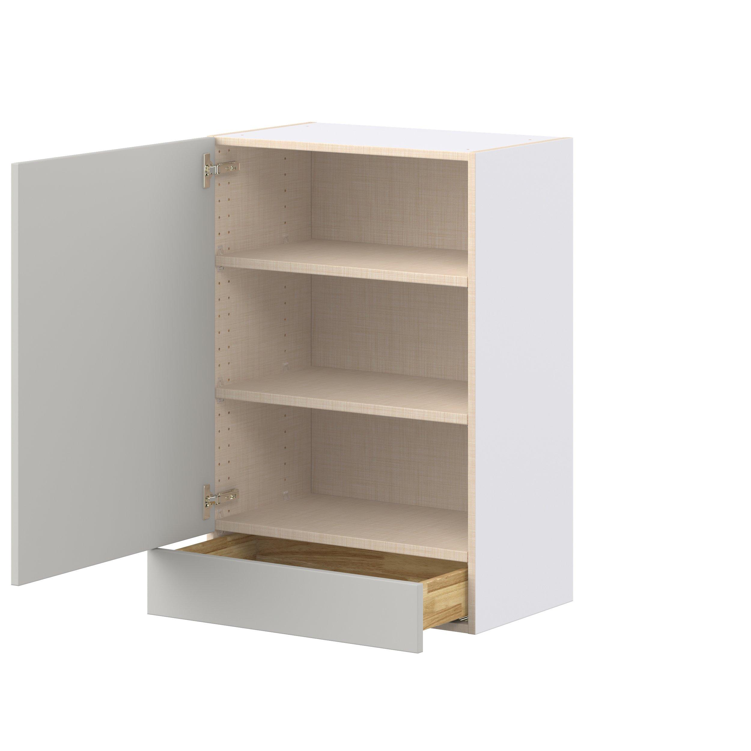Lenox 24 in. Painted Light Gray Door and Drawer Wall Cabinet