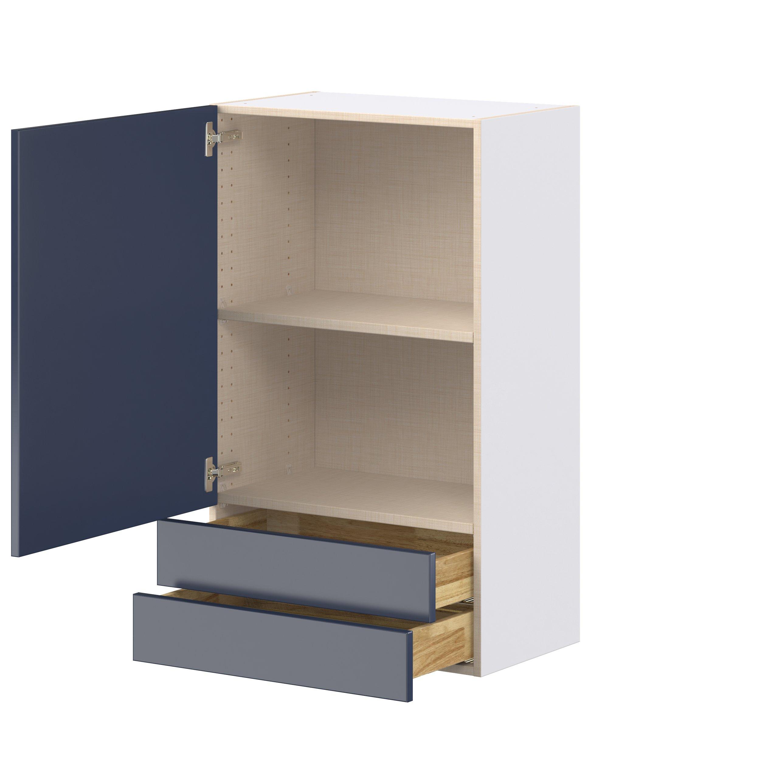 Peachtree 24 in. Painted Midnight Blue Door and Drawer Wall Cabinet