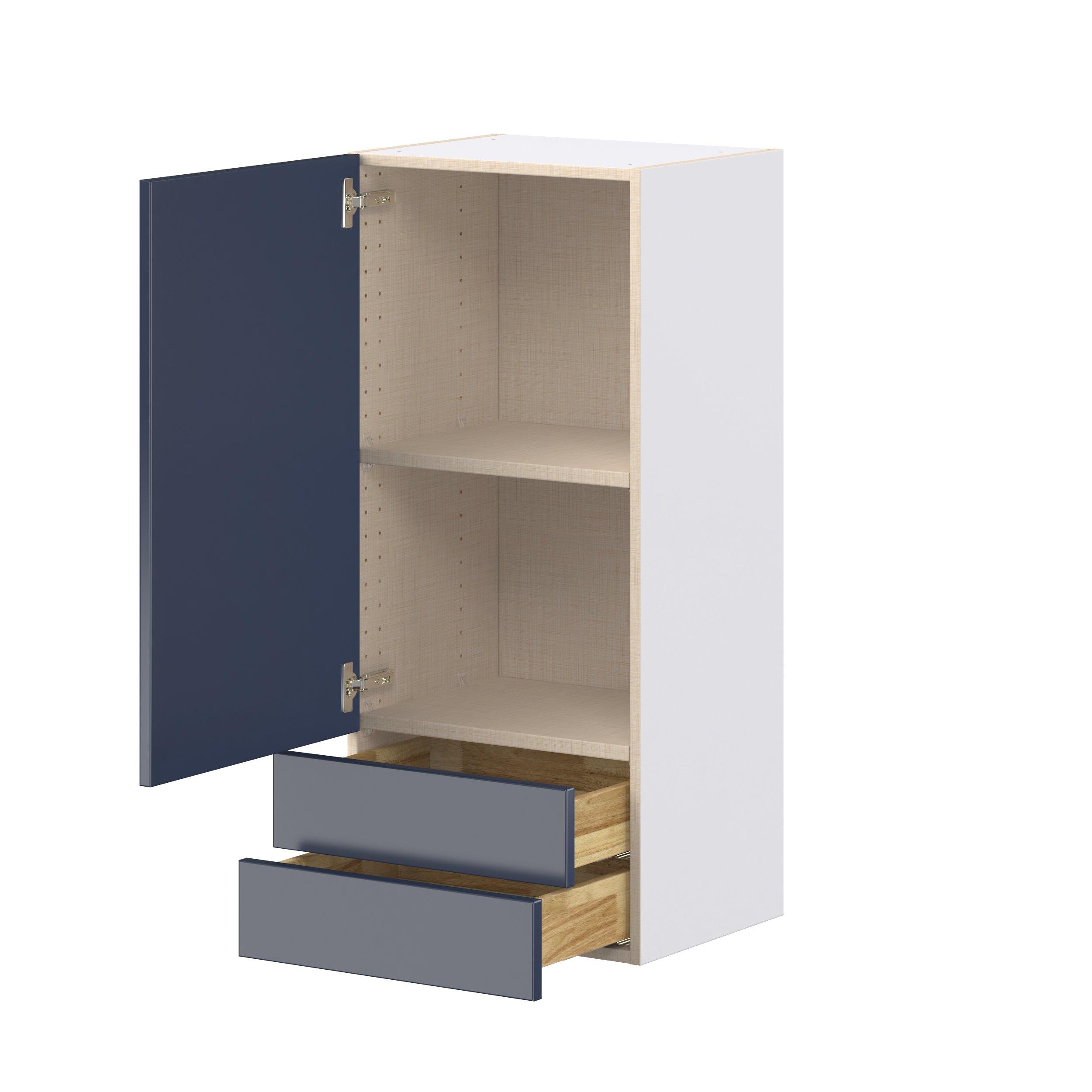 Peachtree 18 in. Painted Midnight Blue Door and Drawer Wall Cabinet