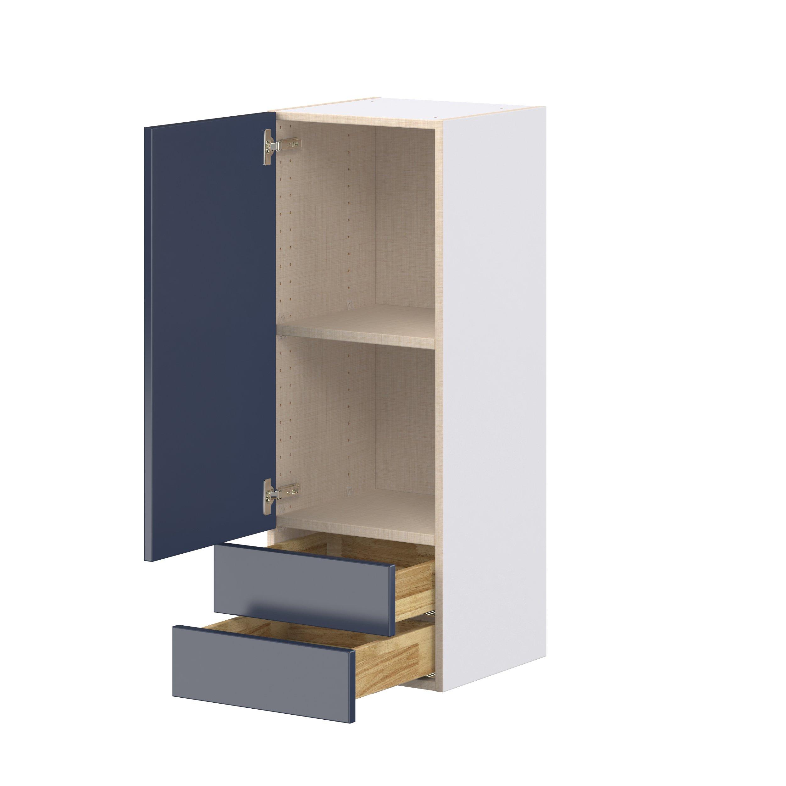 Peachtree 15 in. Painted Midnight Blue Door and Drawer Wall Cabinet