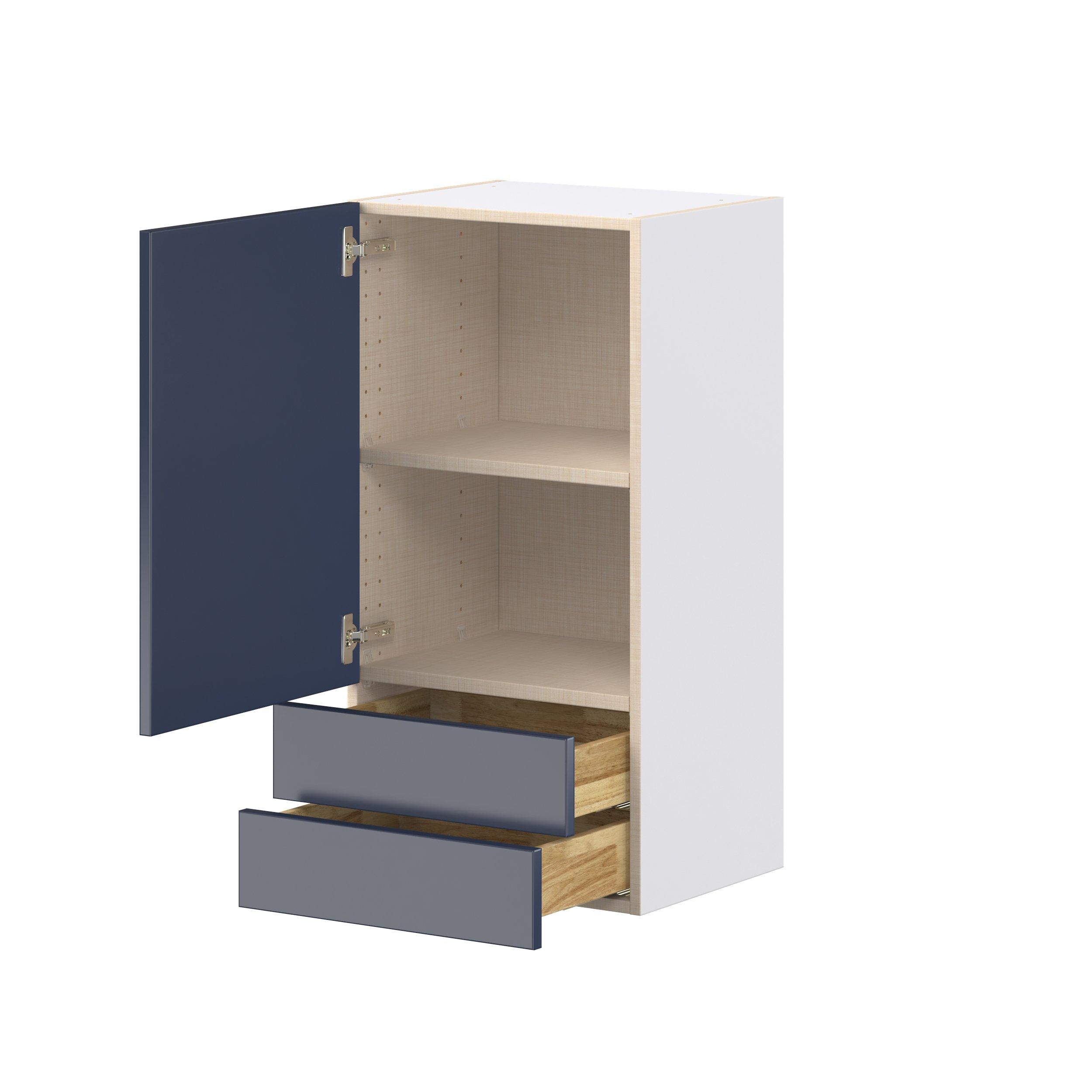 Peachtree 18 in. Painted Midnight Blue Door and Drawer Wall Cabinet