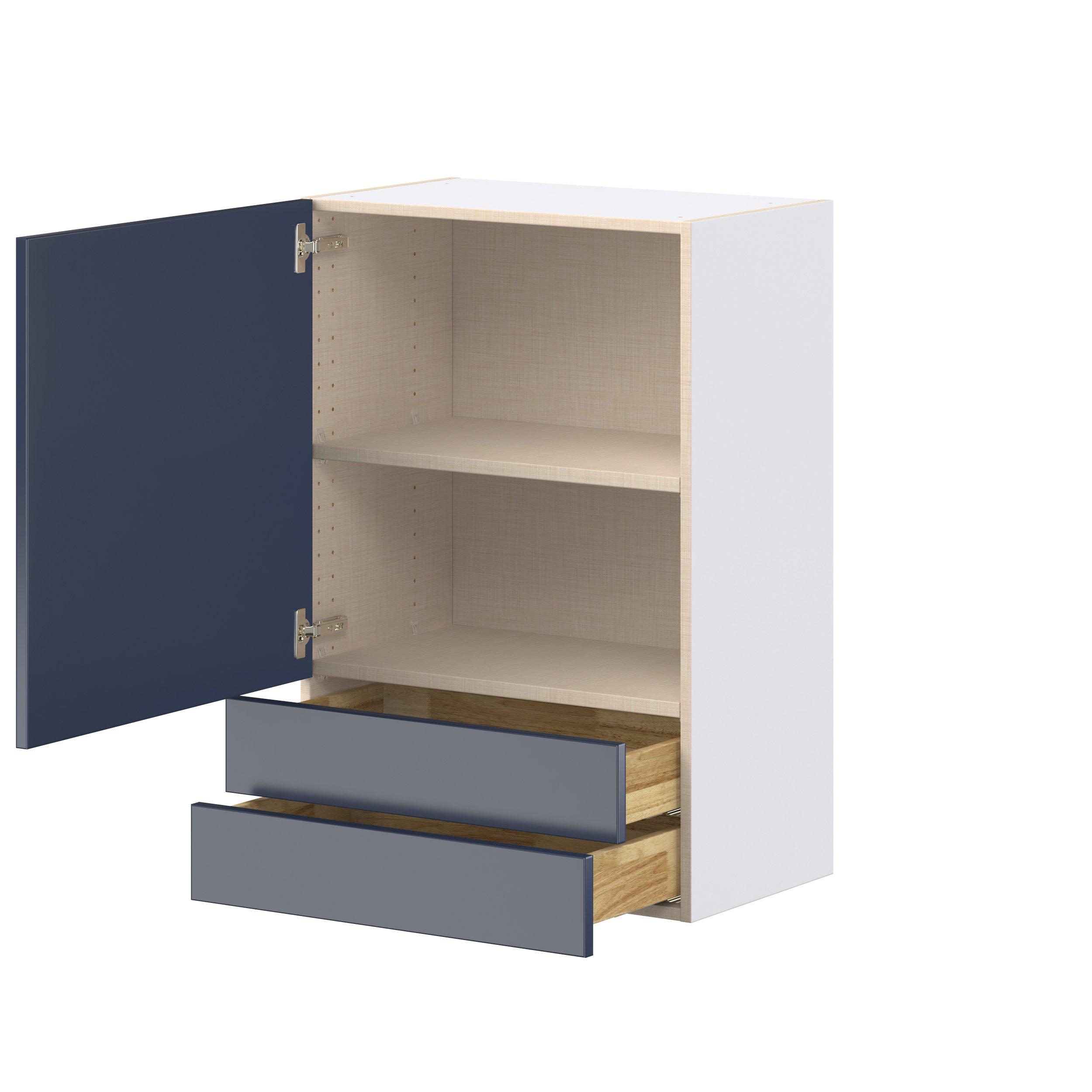Peachtree 24 in. Painted Midnight Blue Door and Drawer Wall Cabinet
