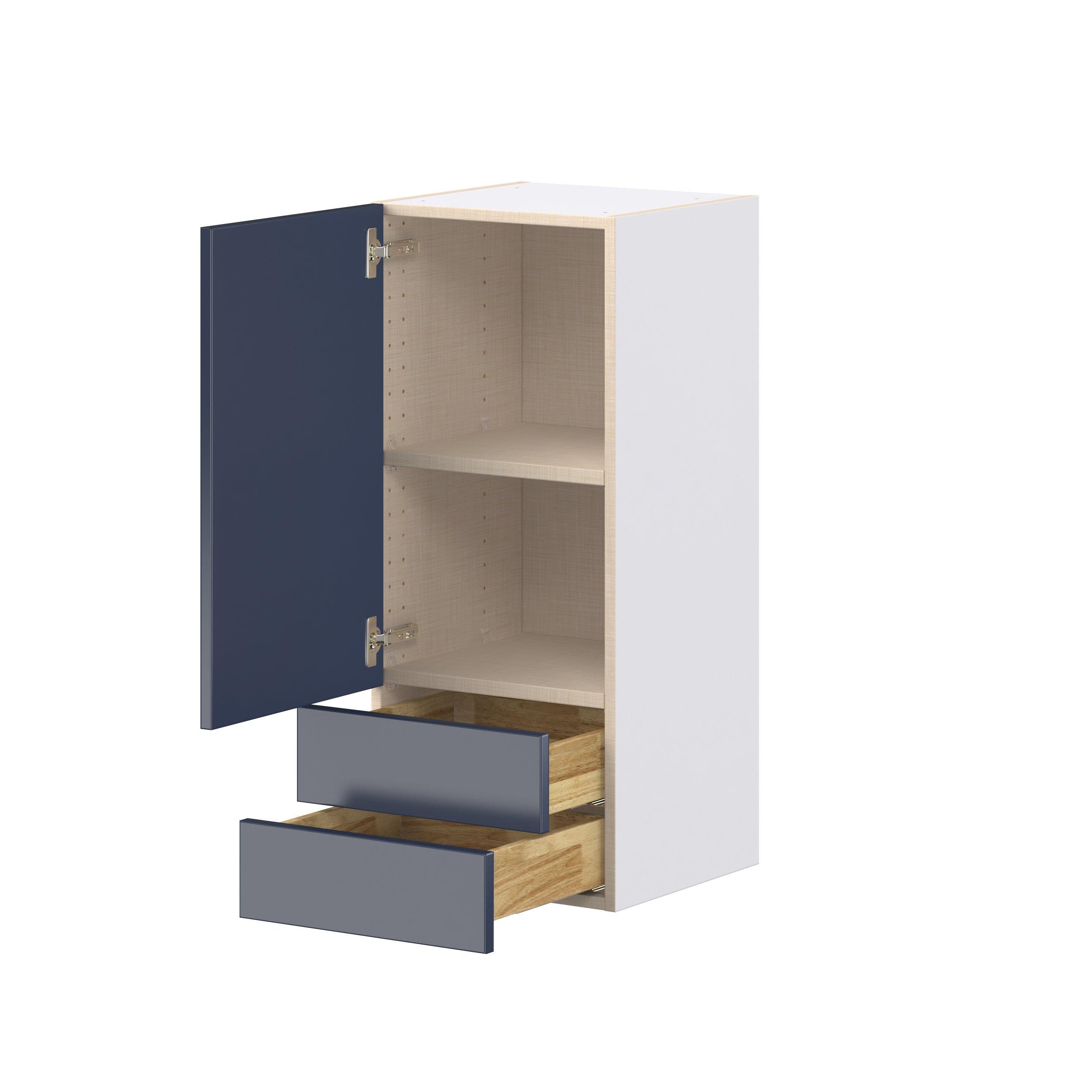 Peachtree 15 in. Painted Midnight Blue Door and Drawer Wall Cabinet