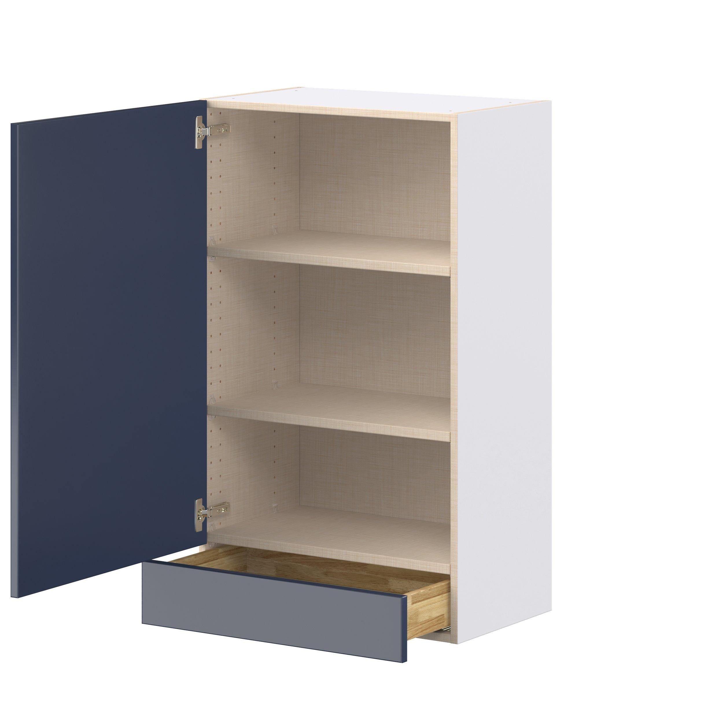 Peachtree 24 in. Painted Midnight Blue Door and Drawer Wall Cabinet