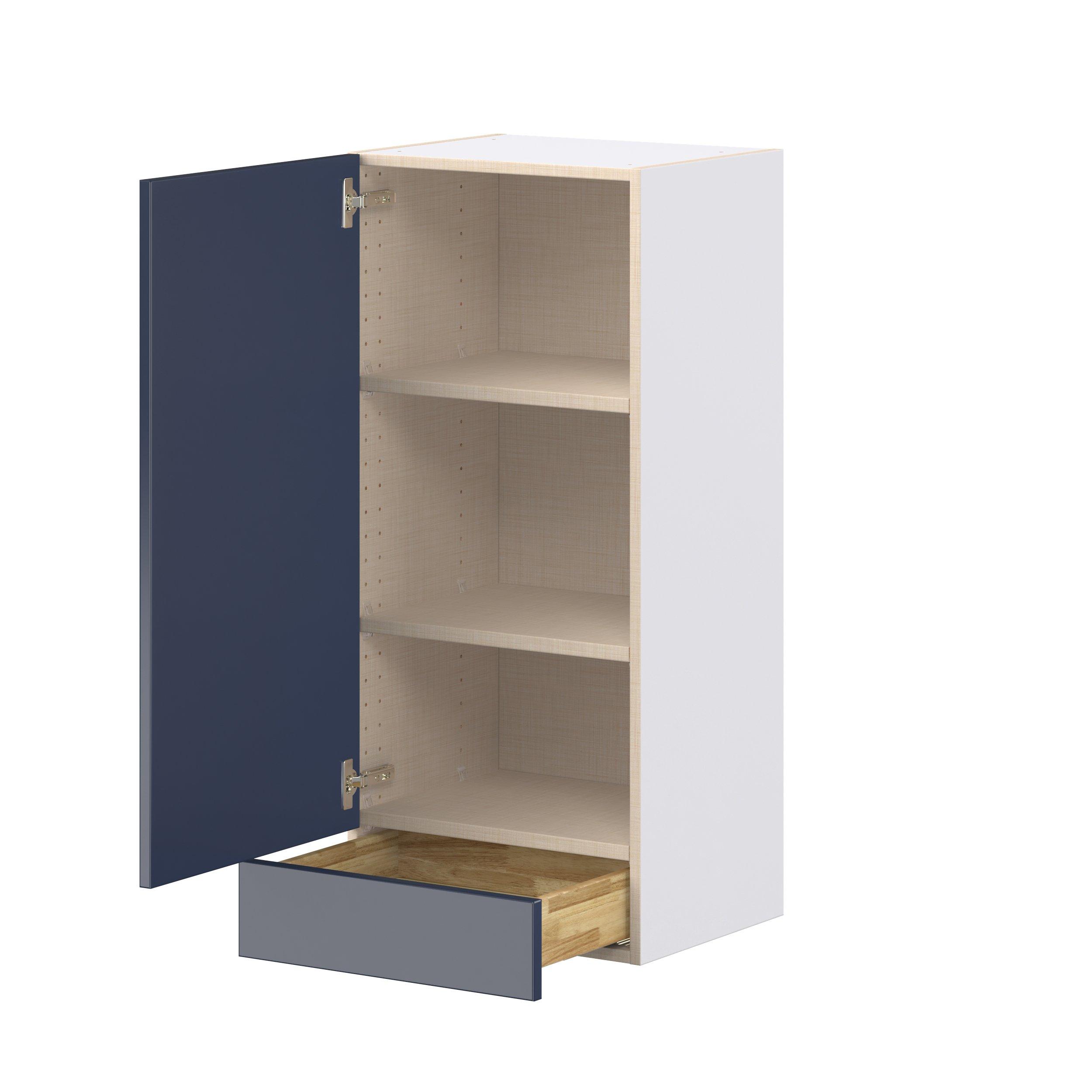 Peachtree 18 in. Painted Midnight Blue Door and Drawer Wall Cabinet