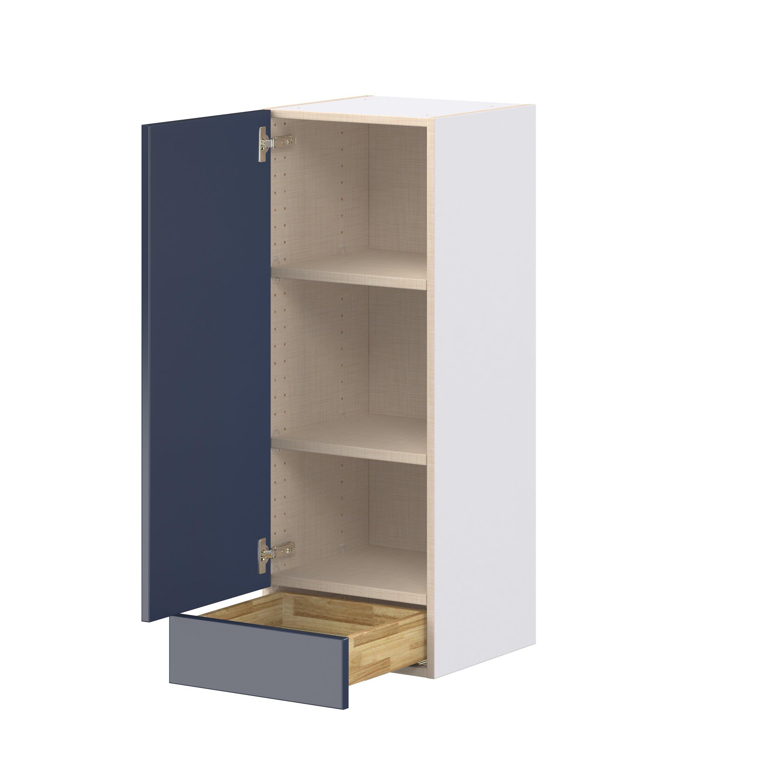 Peachtree 15 in. Painted Midnight Blue Door and Drawer Wall Cabinet