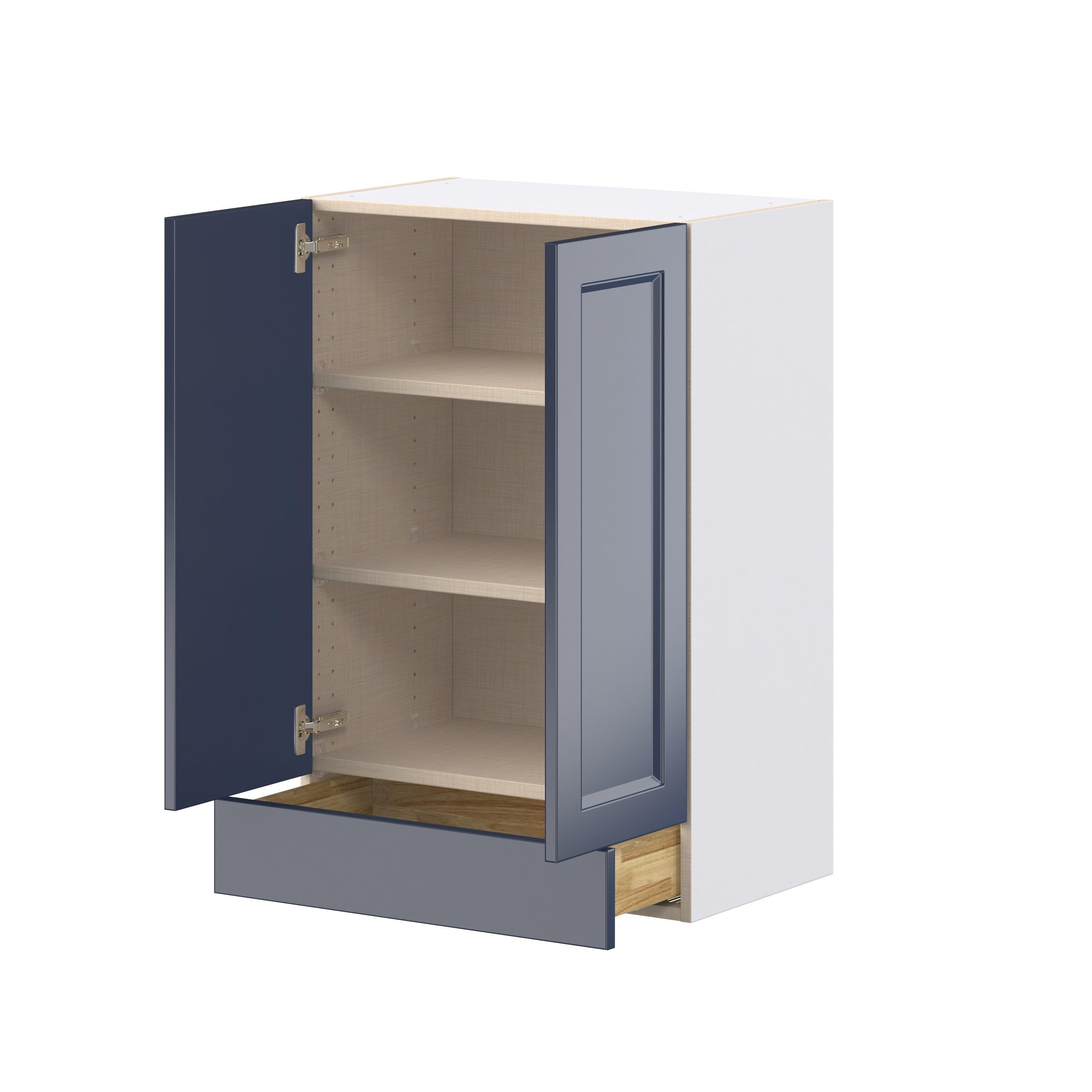 Peachtree 24 in. Painted Midnight Blue Door and Drawer Wall Cabinet