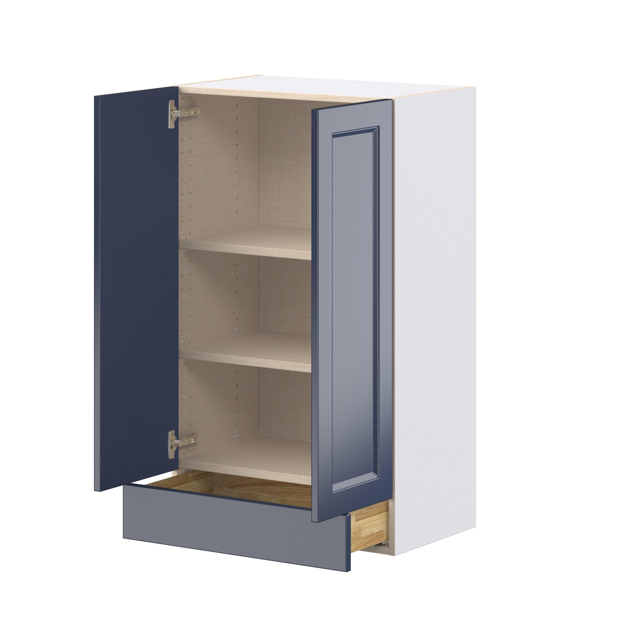 Peachtree 24 in. Painted Midnight Blue Door and Drawer Wall Cabinet