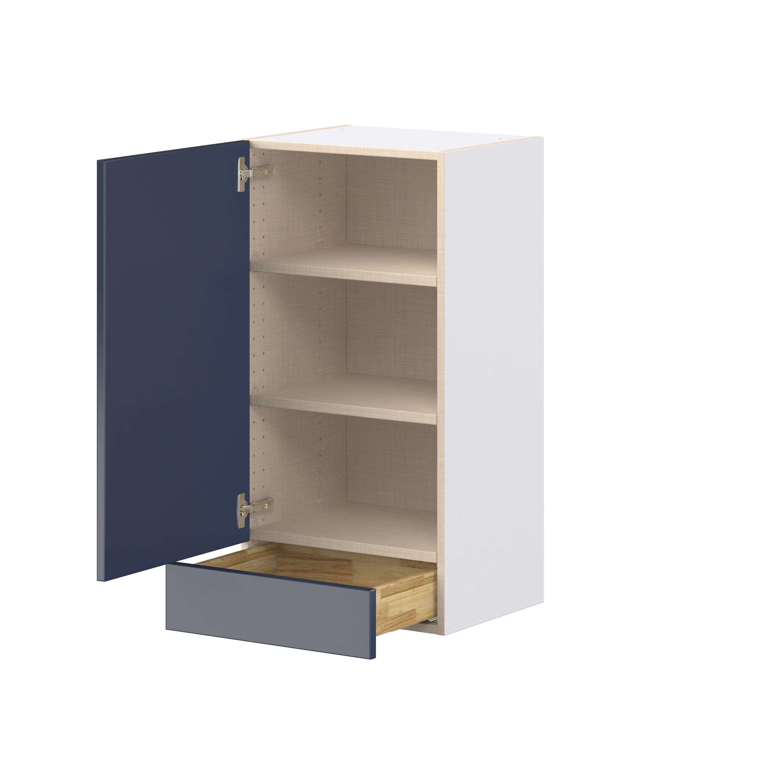 Peachtree 18 in. Painted Midnight Blue Door and Drawer Wall Cabinet