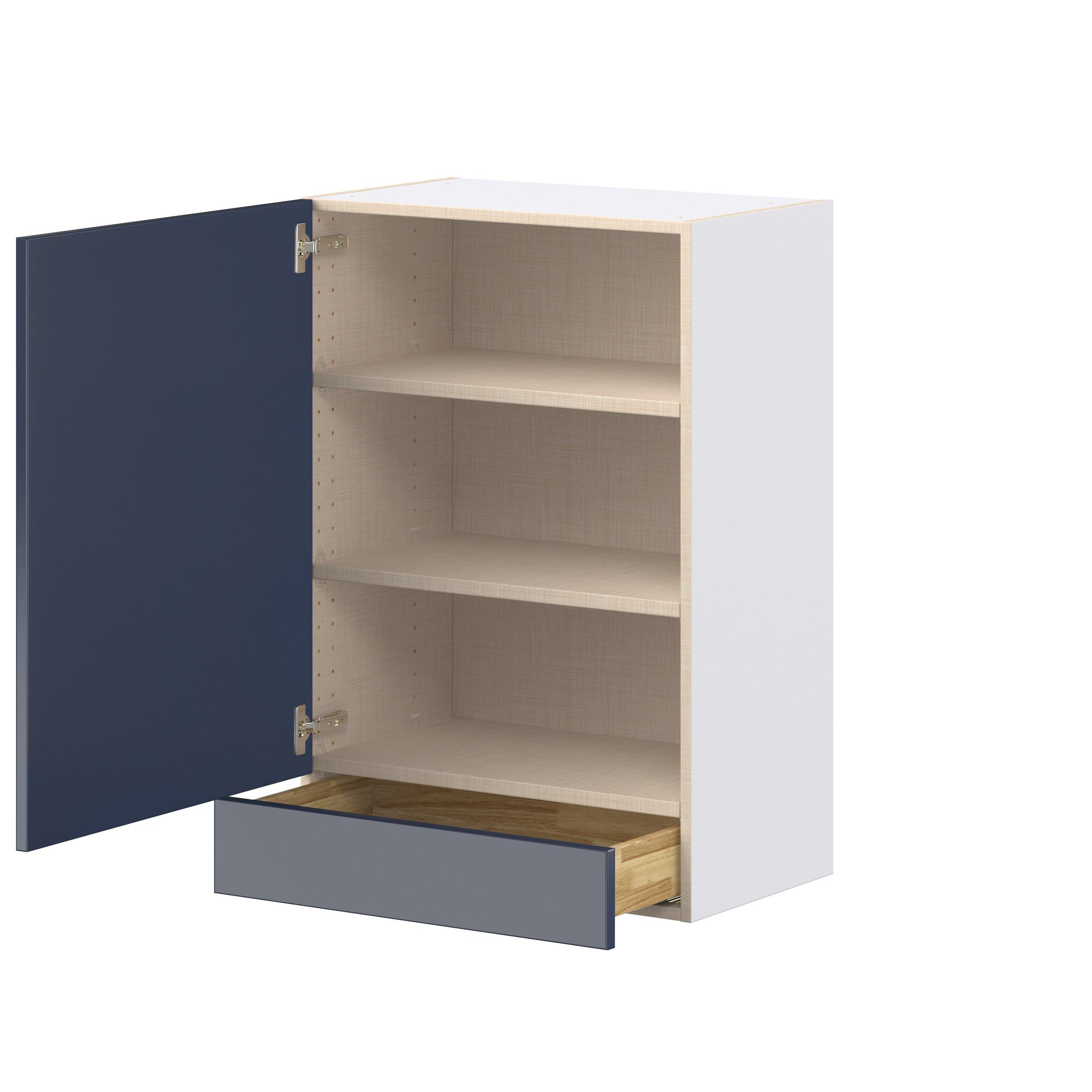 Peachtree 24 in. Painted Midnight Blue Door and Drawer Wall Cabinet