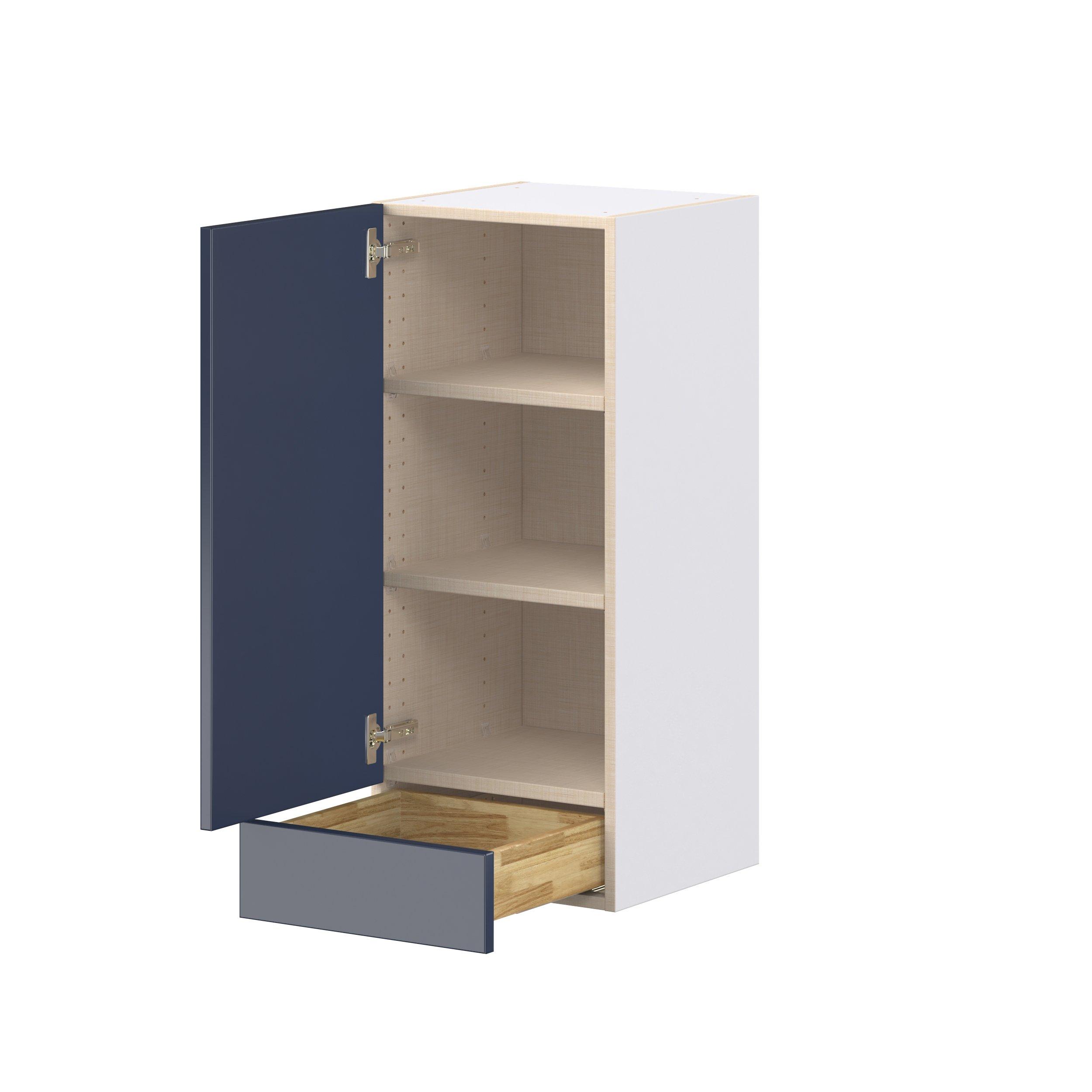 Peachtree 15 in. Painted Midnight Blue Door and Drawer Wall Cabinet