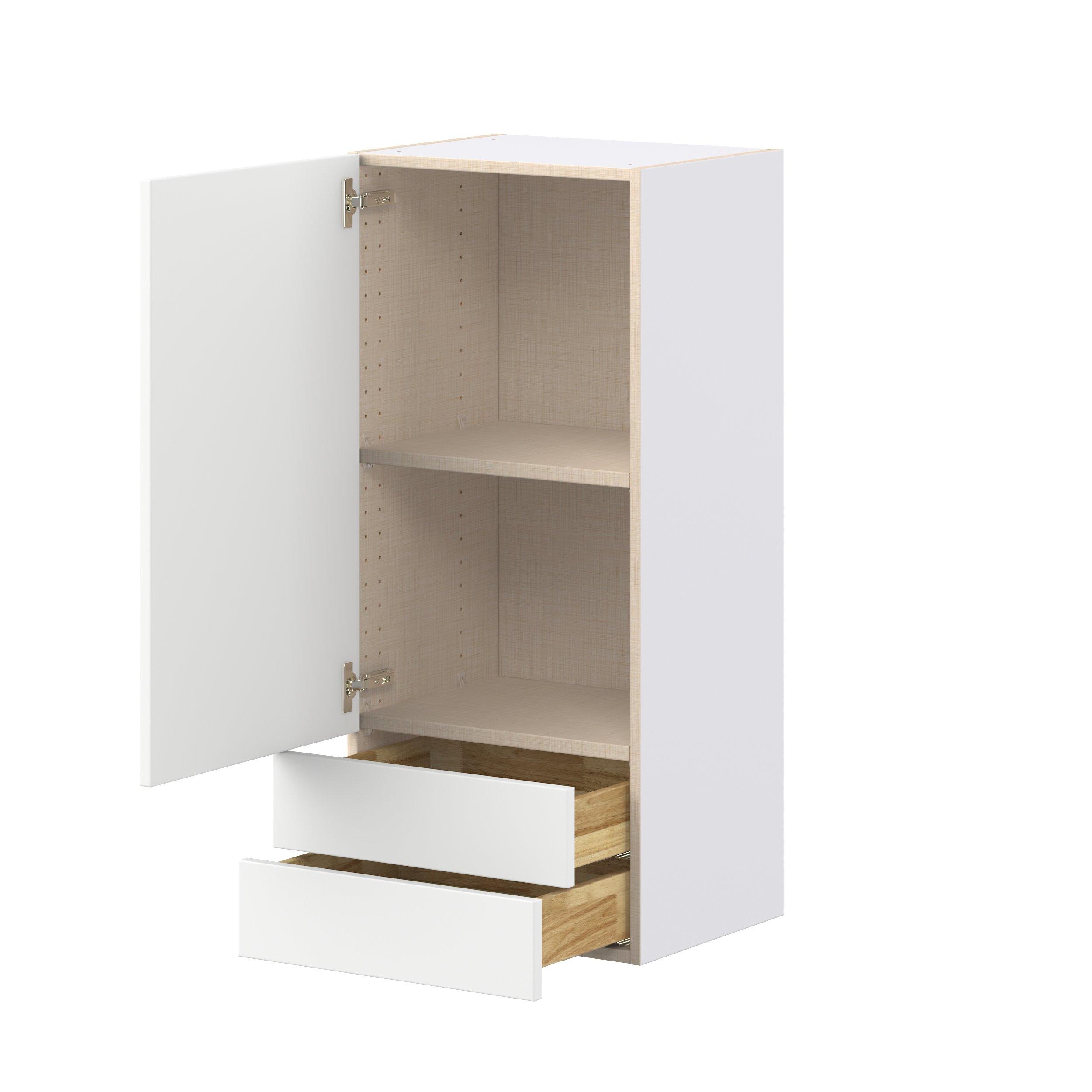 Peachtree 18 in. Painted Bright White Door and Drawer Wall Cabinet