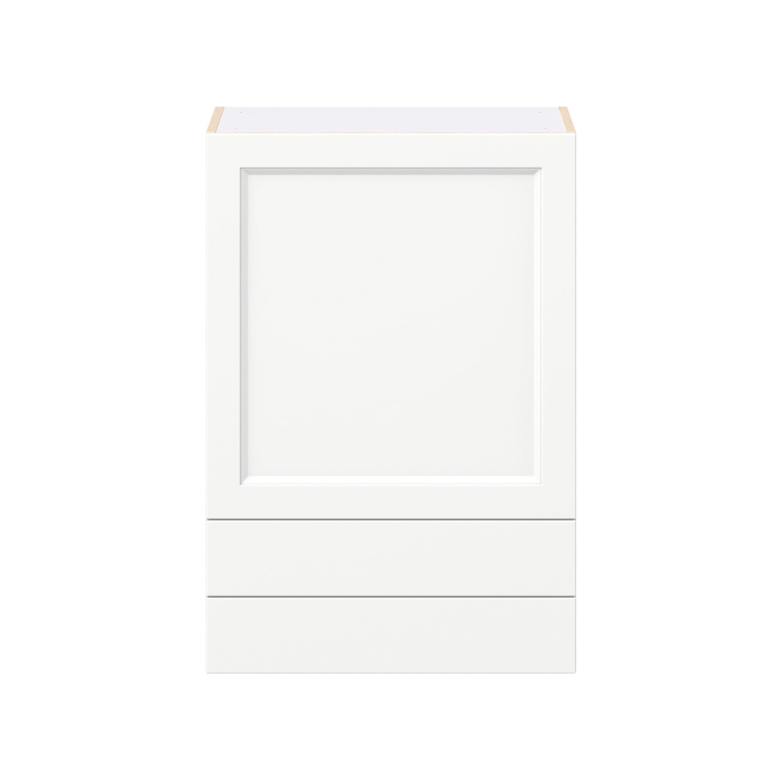 Peachtree 24 in. Painted Bright White Door and Drawer Wall Cabinet