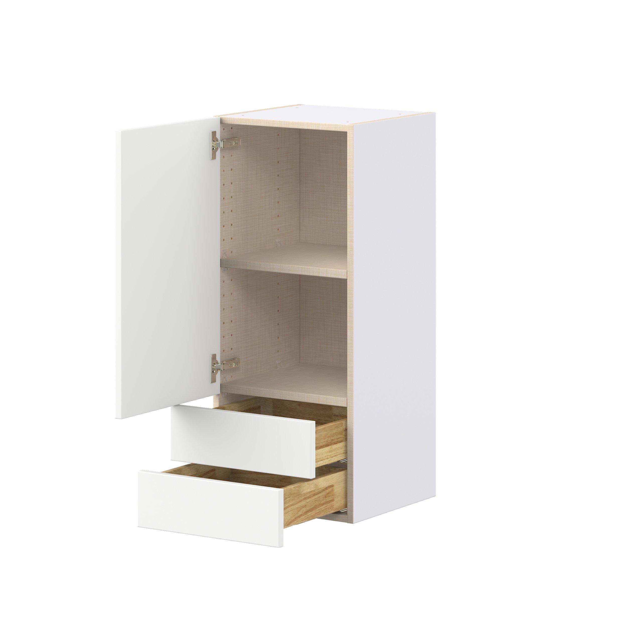 Peachtree 15 in. Painted Bright White Door and Drawer Wall Cabinet