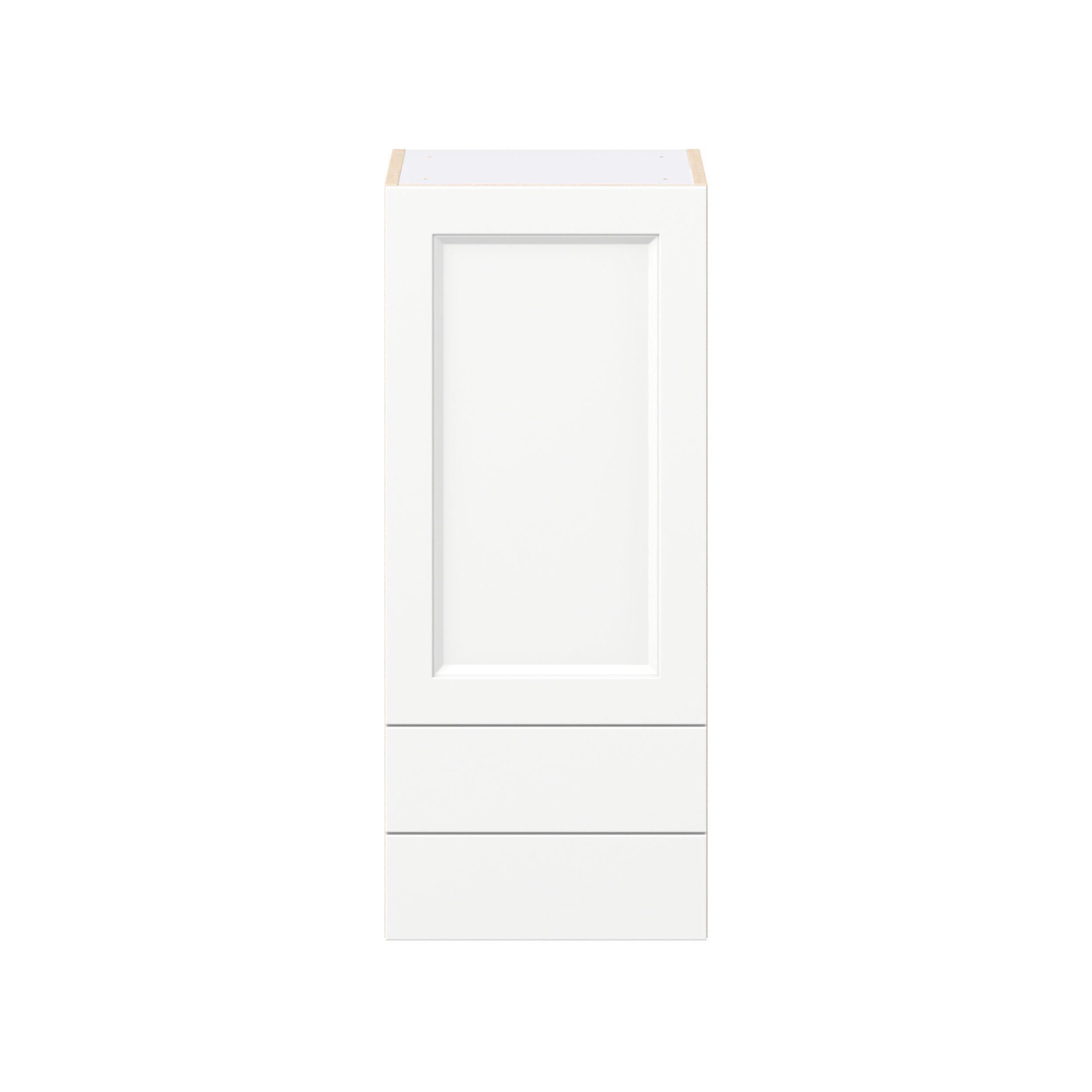 Peachtree 15 in. Painted Bright White Door and Drawer Wall Cabinet