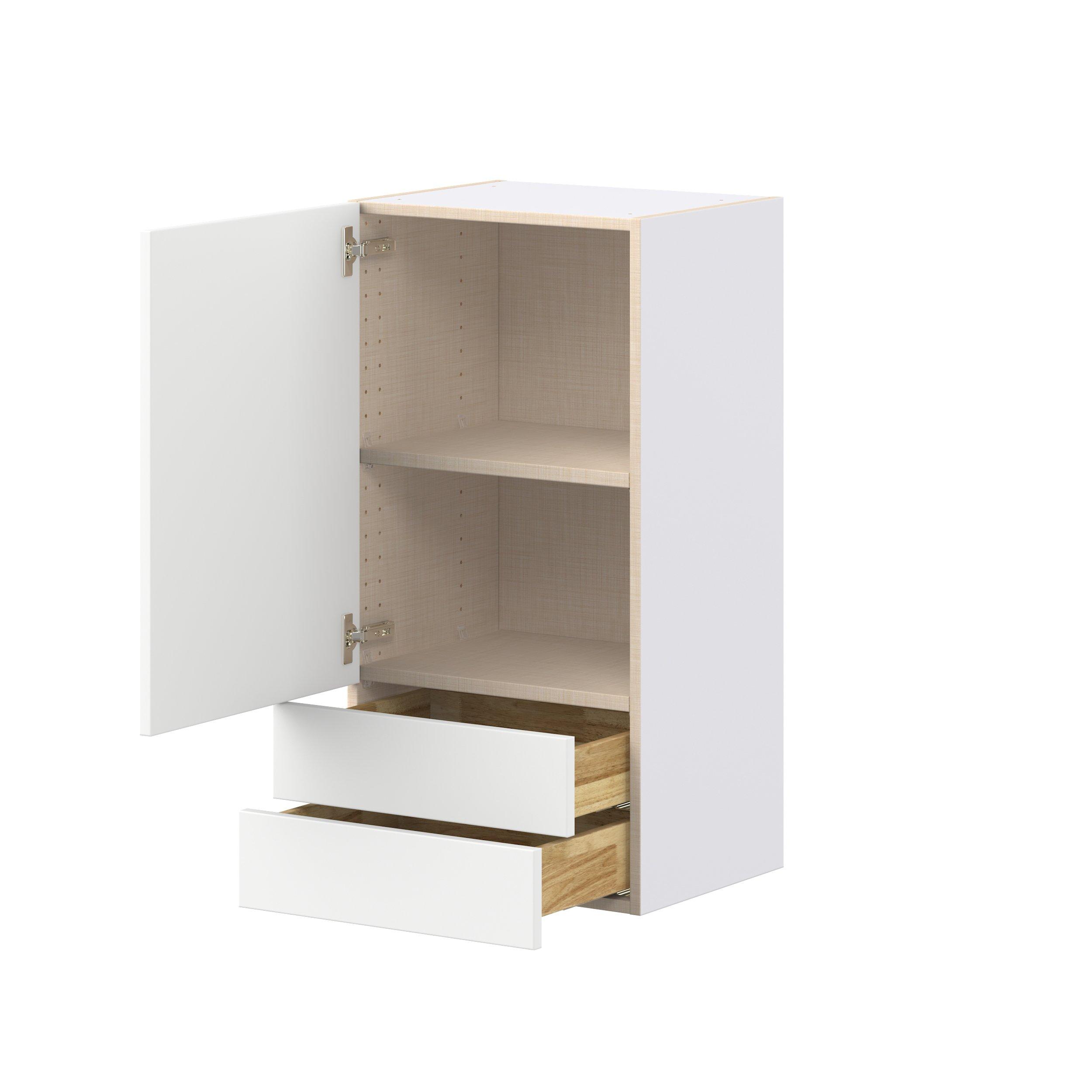 Peachtree 18 in. Painted Bright White Door and Drawer Wall Cabinet