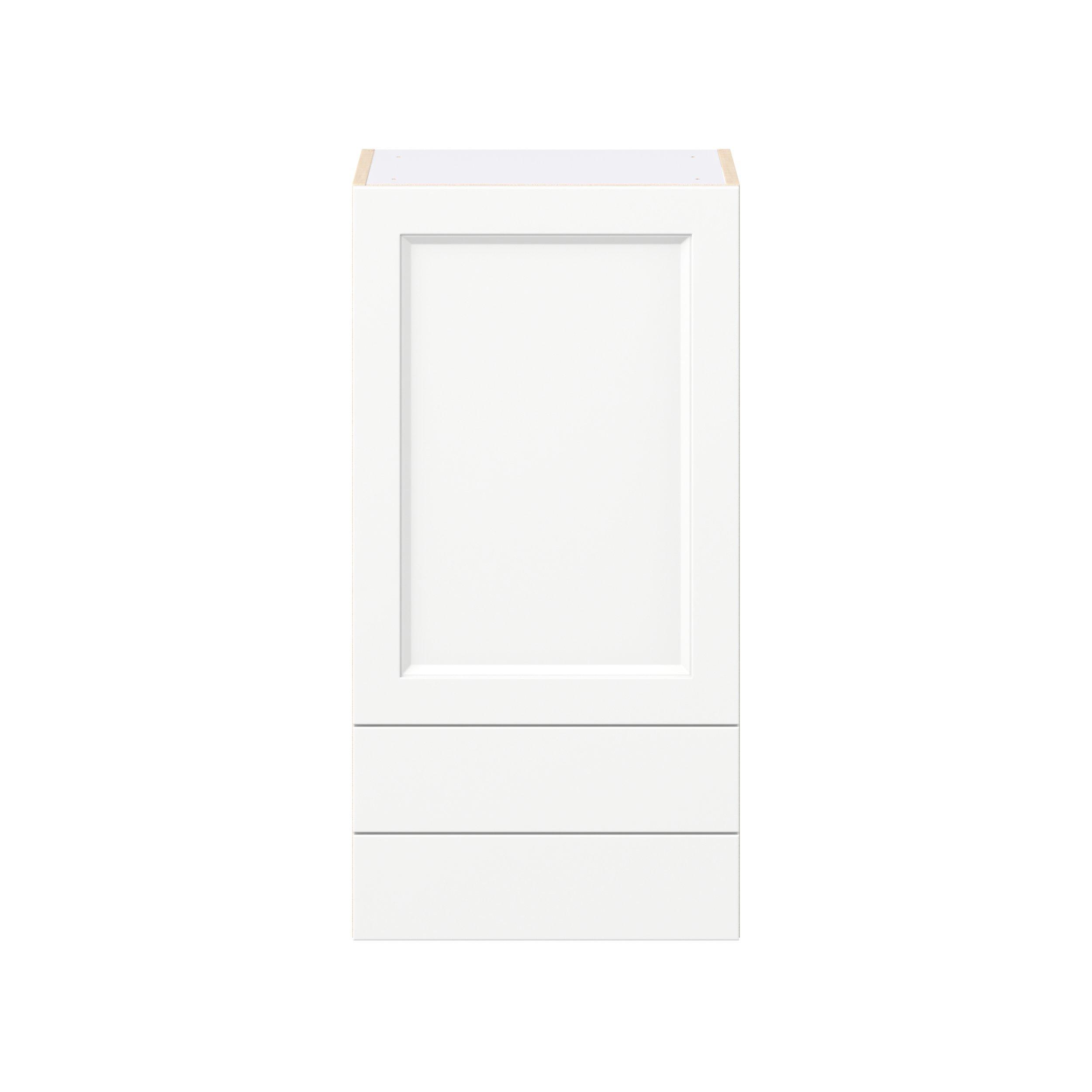 Peachtree 18 in. Painted Bright White Door and Drawer Wall Cabinet