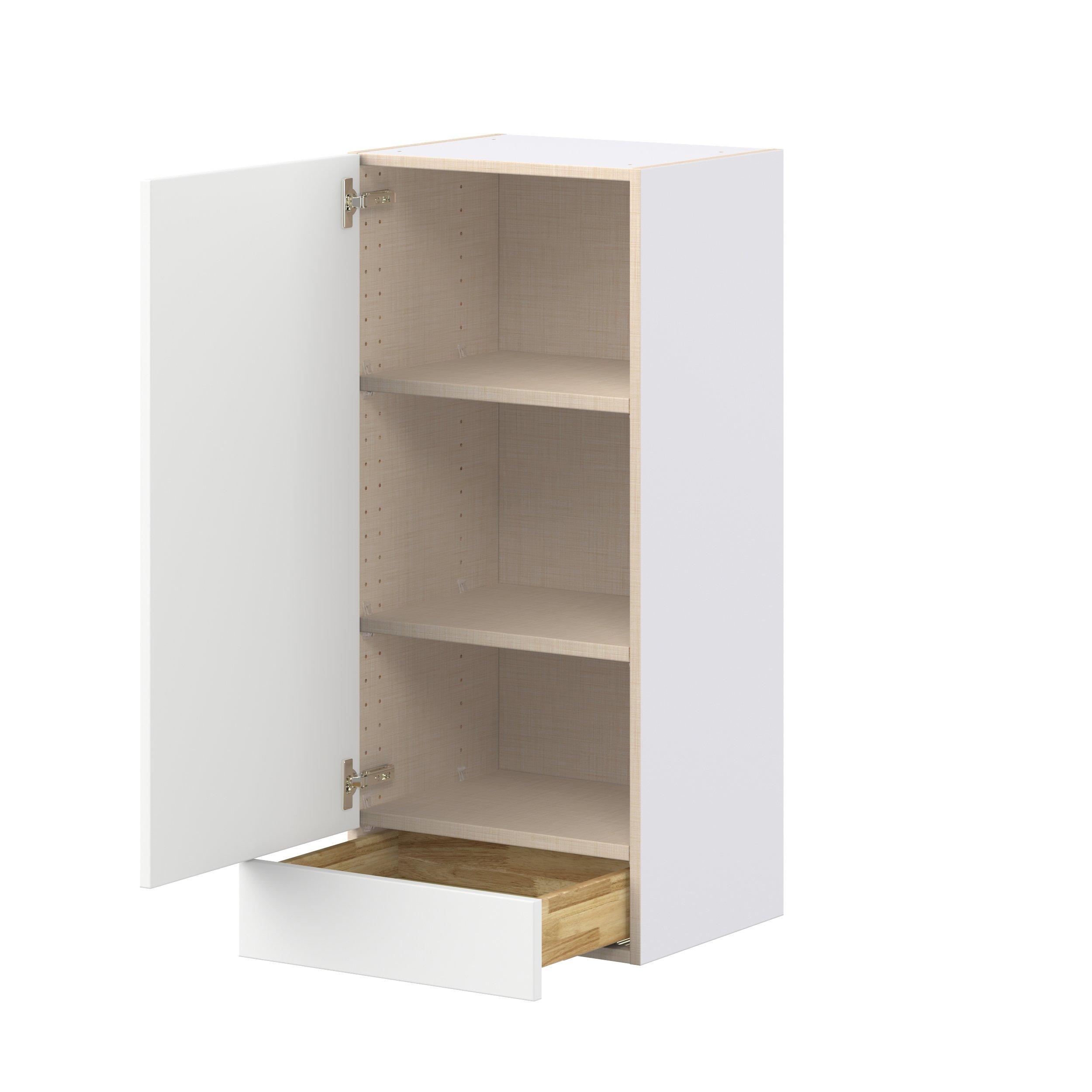 Peachtree 18 in. Painted Bright White Door and Drawer Wall Cabinet