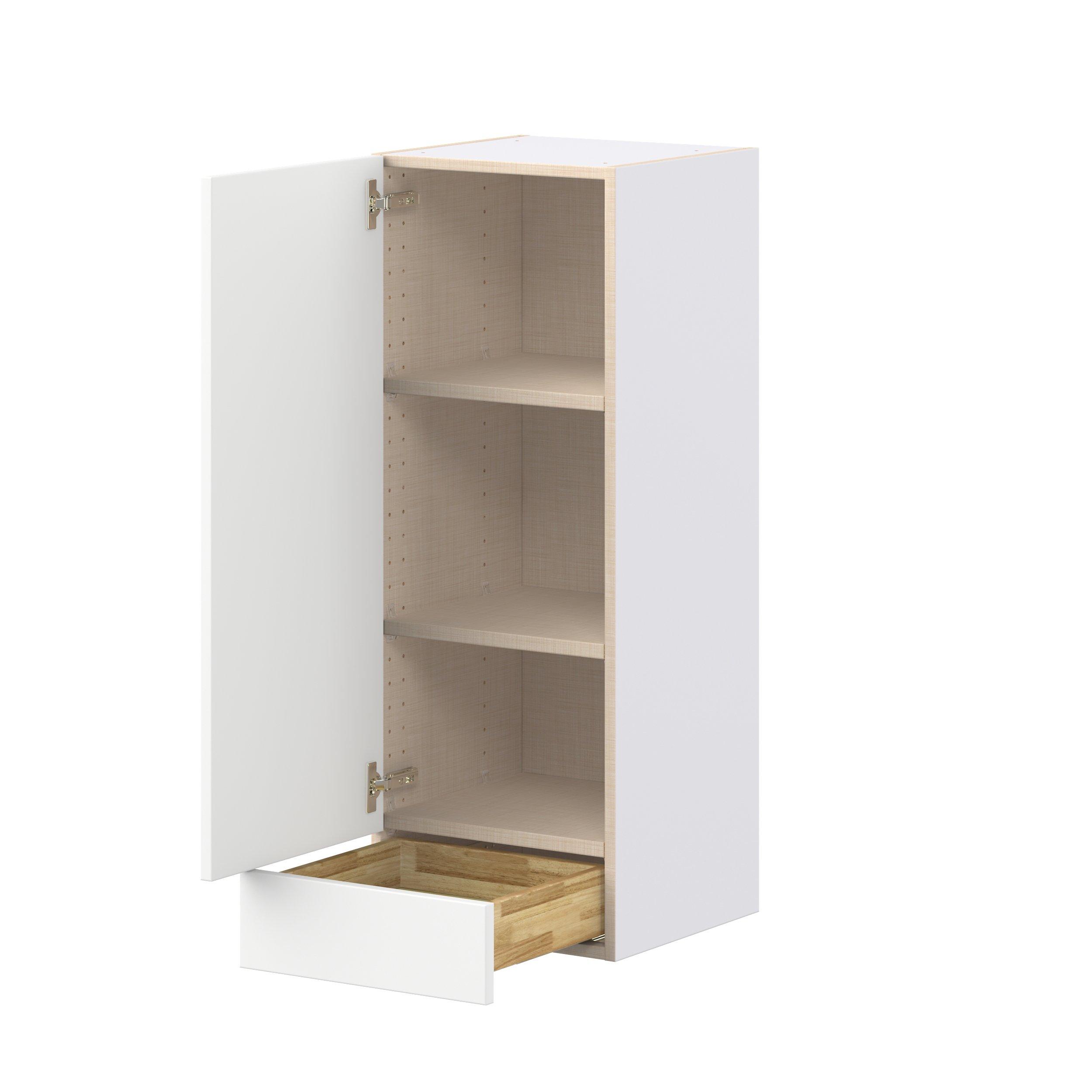 Peachtree 15 in. Painted Bright White Door and Drawer Wall Cabinet