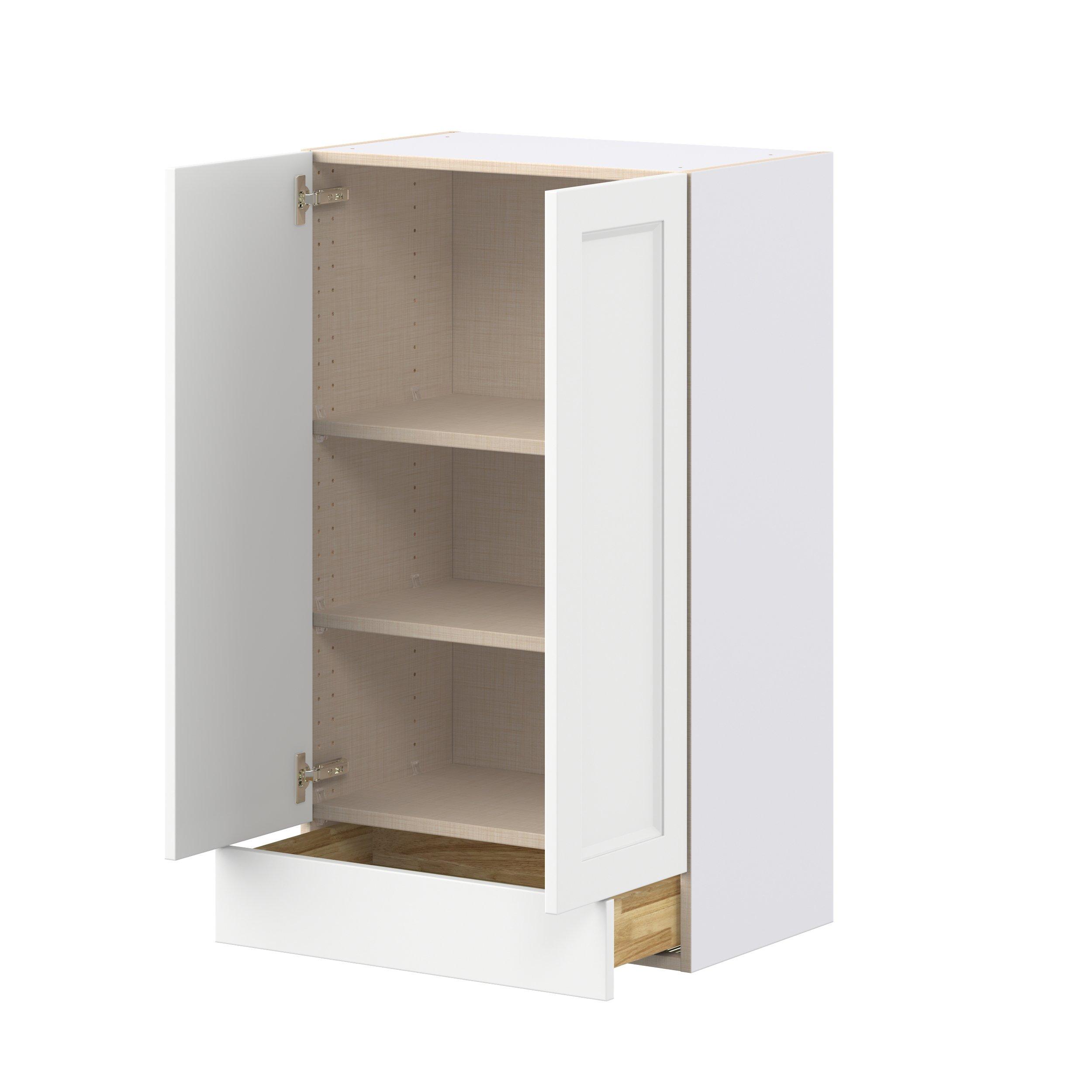 Peachtree 24 in. Painted Bright White Door and Drawer Wall Cabinet