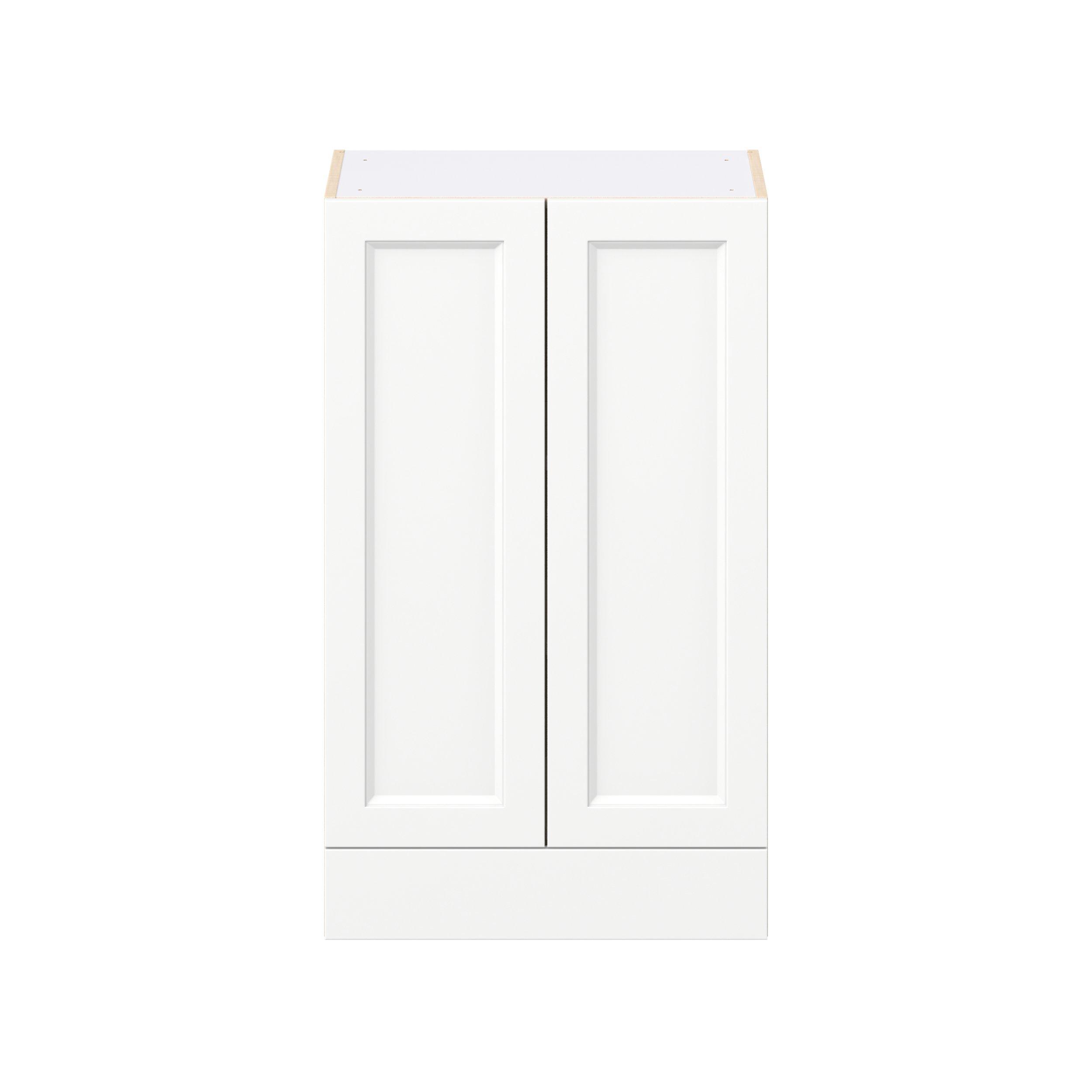 Peachtree 24 in. Painted Bright White Door and Drawer Wall Cabinet