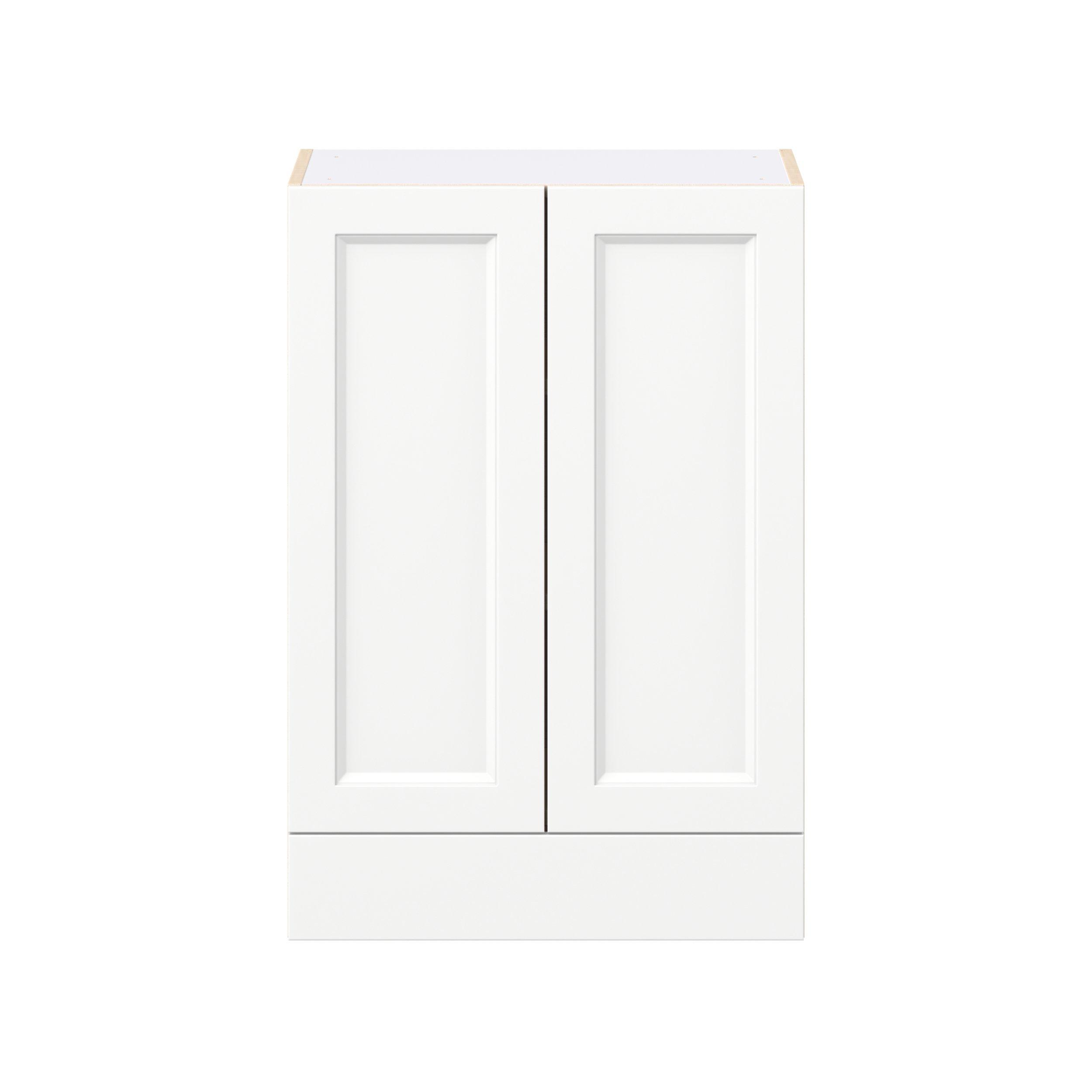 Peachtree 24 in. Painted Bright White Door and Drawer Wall Cabinet