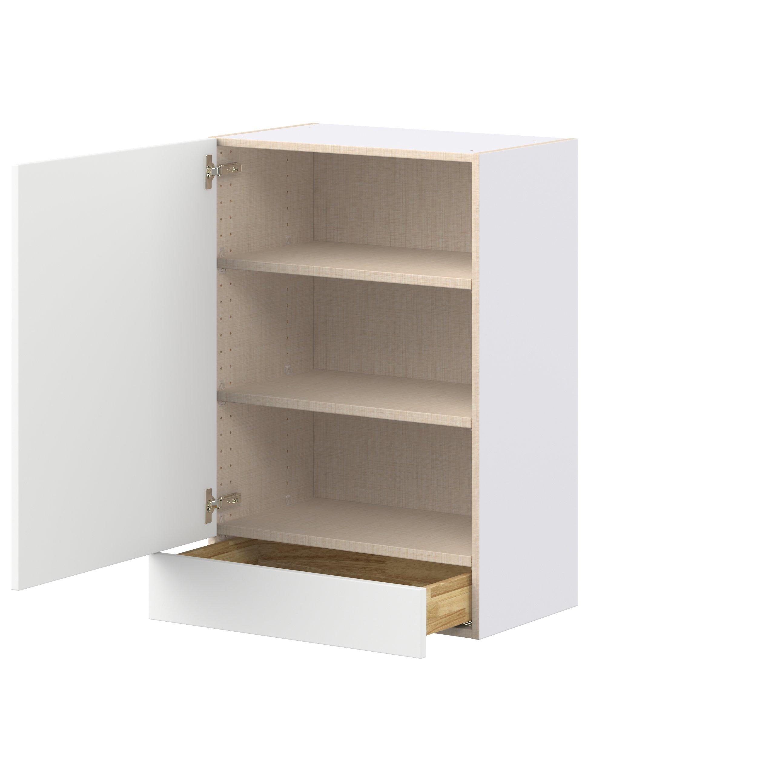 Peachtree 24 in. Painted Bright White Door and Drawer Wall Cabinet