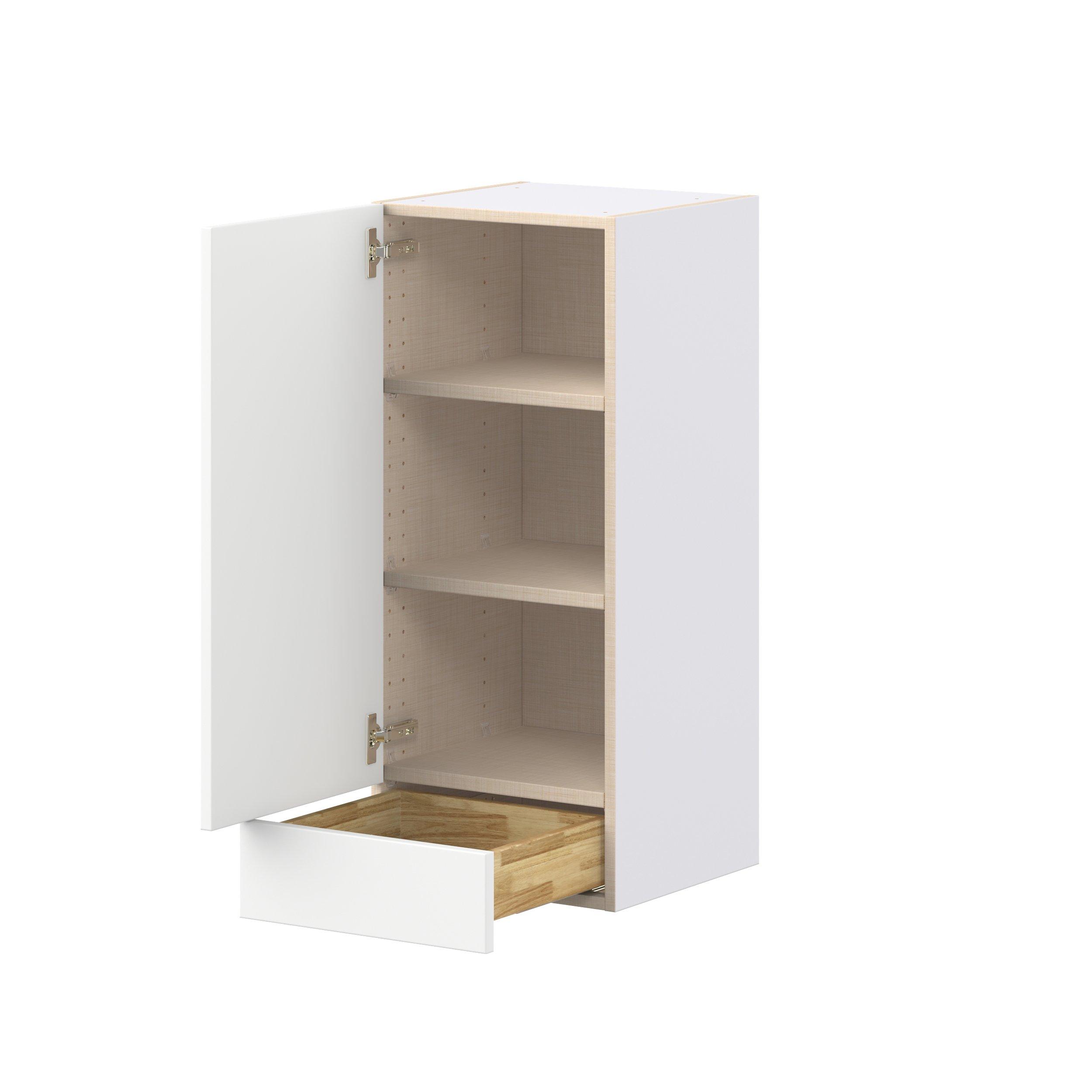 Peachtree 15 in. Painted Bright White Door and Drawer Wall Cabinet