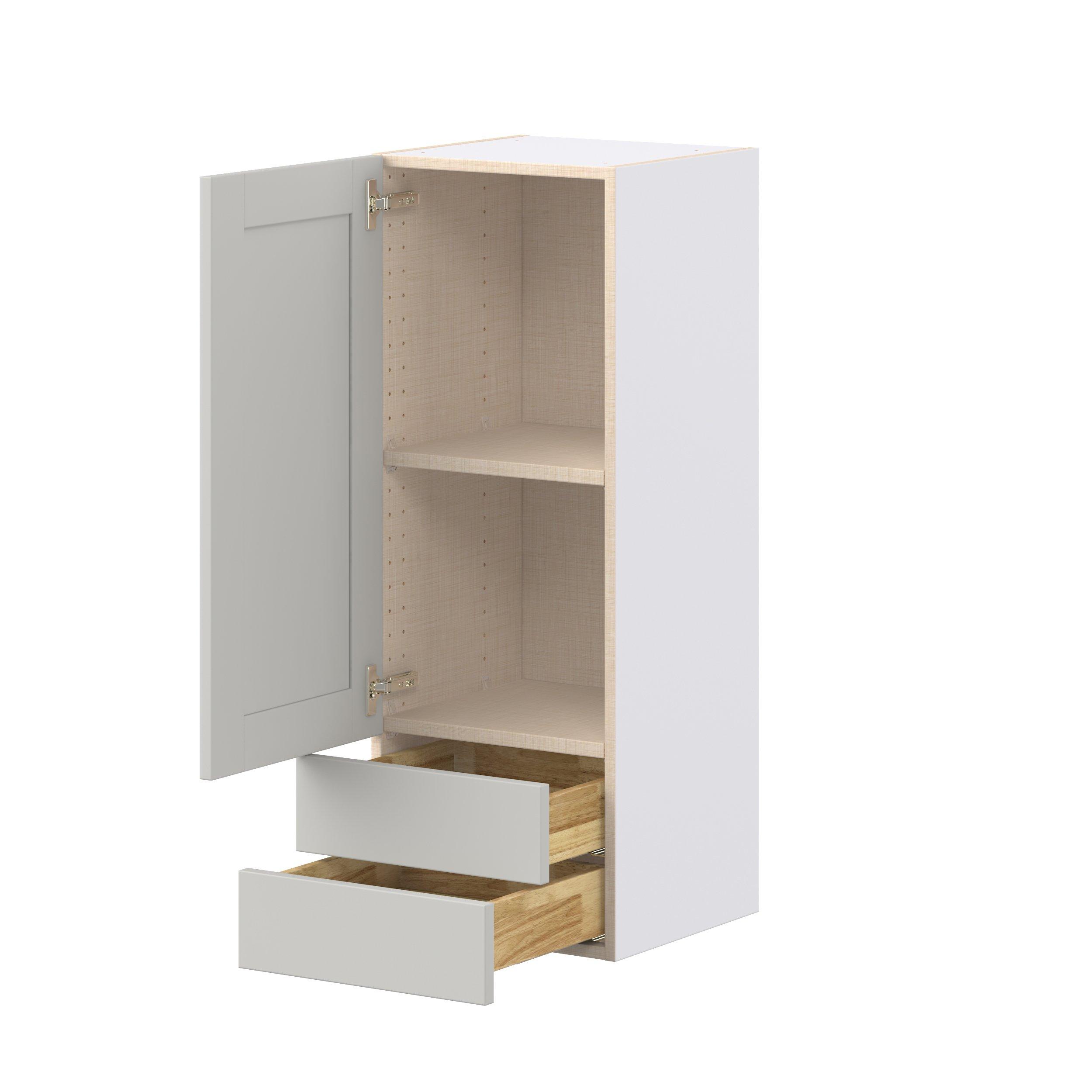 Summerhill 15 in. Light Gray Door and Drawer Wall Cabinet