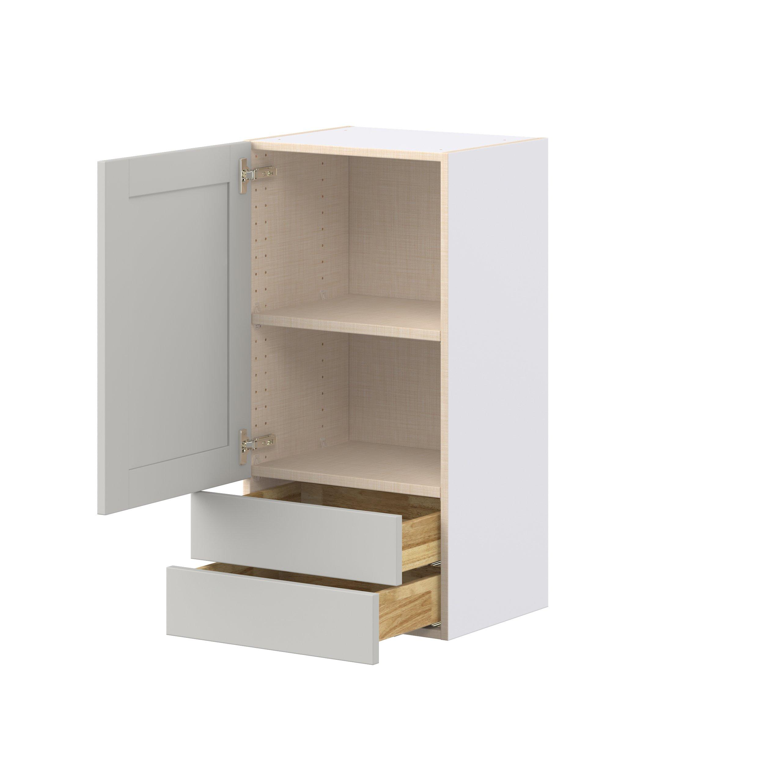 Summerhill 18 in. Light Gray Door and Drawer Wall Cabinet