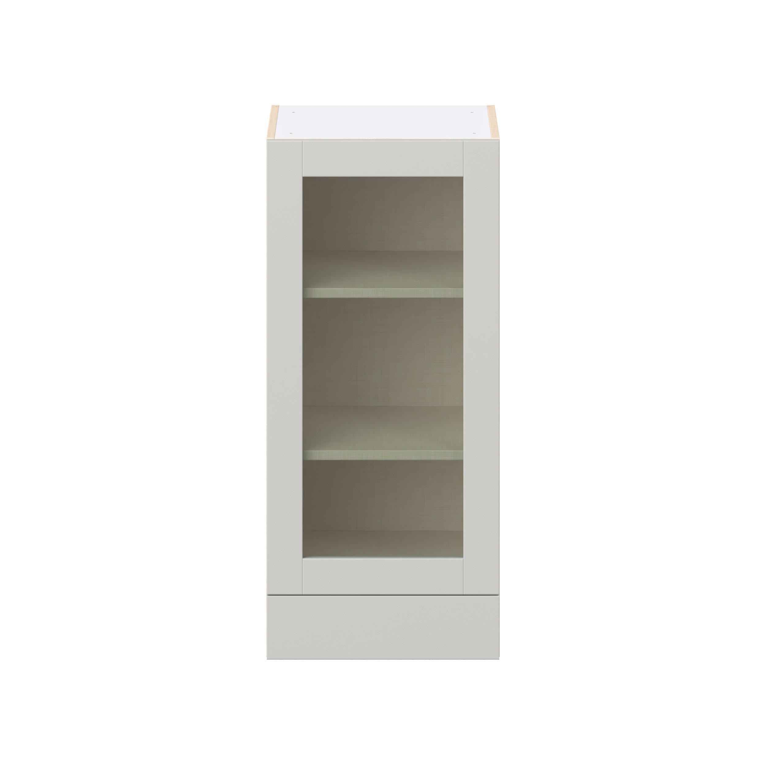 Summerhill 18 in. Light Gray Drawer Wall Cabinet with Glass Door