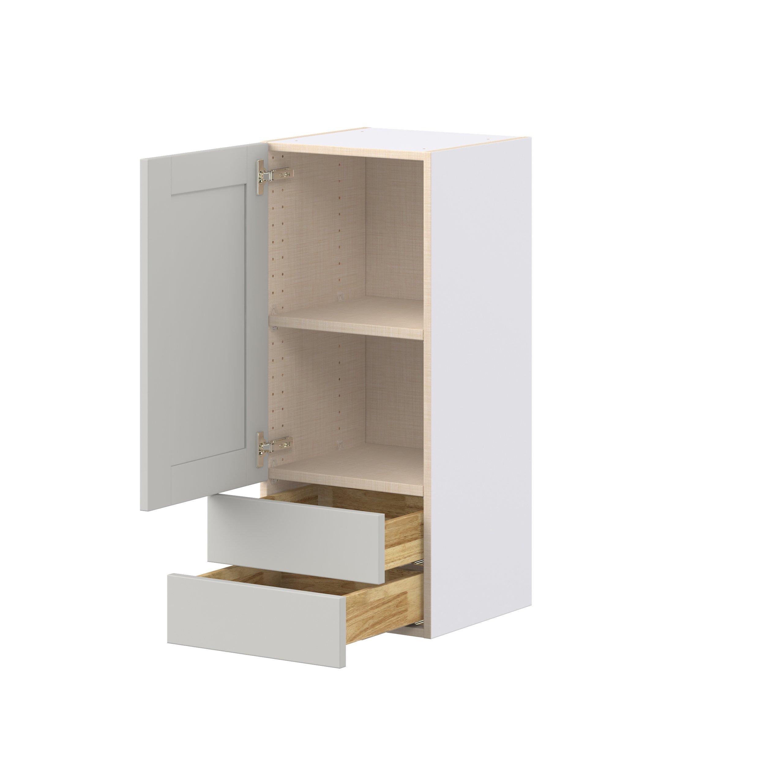 Summerhill 15 in. Light Gray Door and Drawer Wall Cabinet
