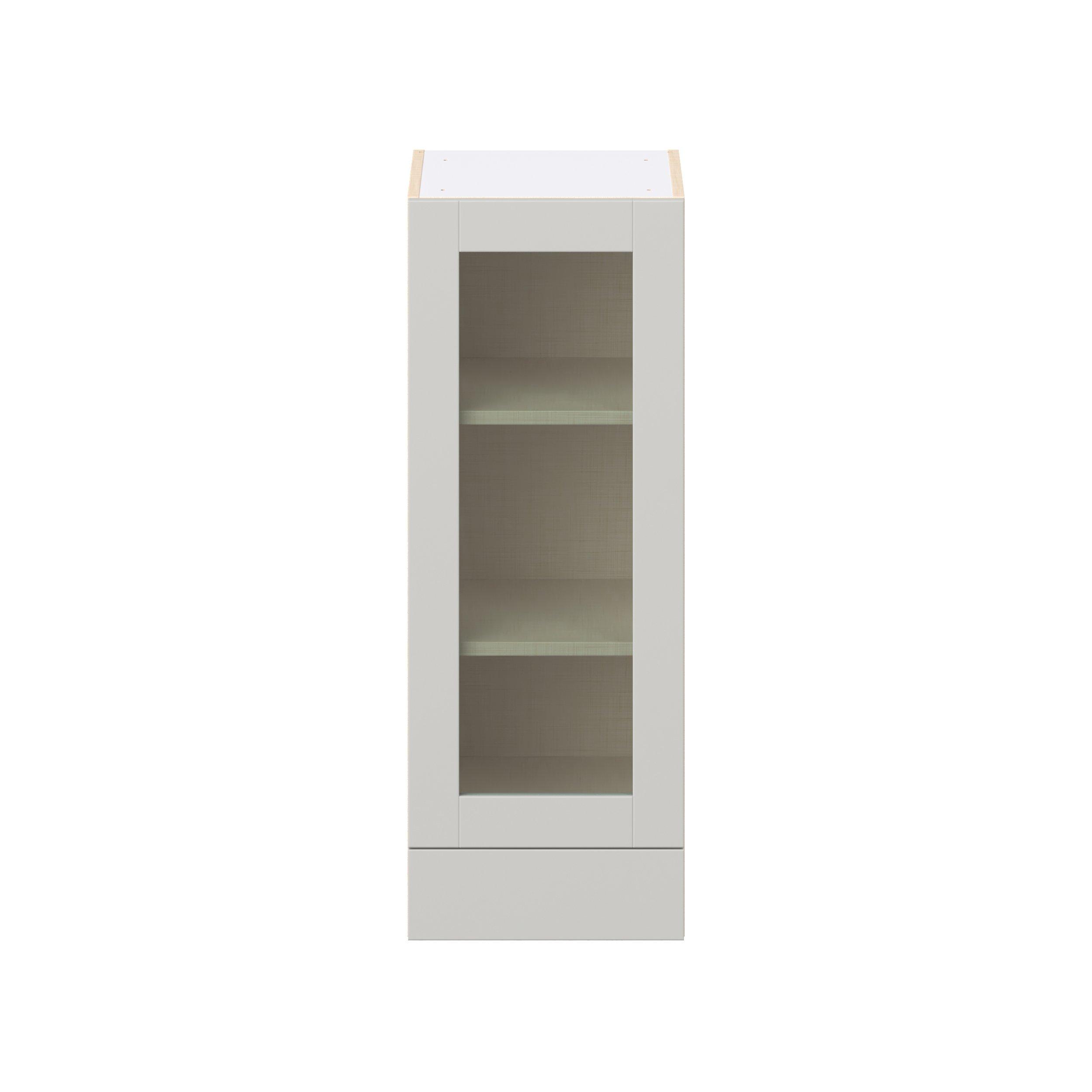 Summerhill 15 in. Light Gray Drawer Wall Cabinet with Glass Door