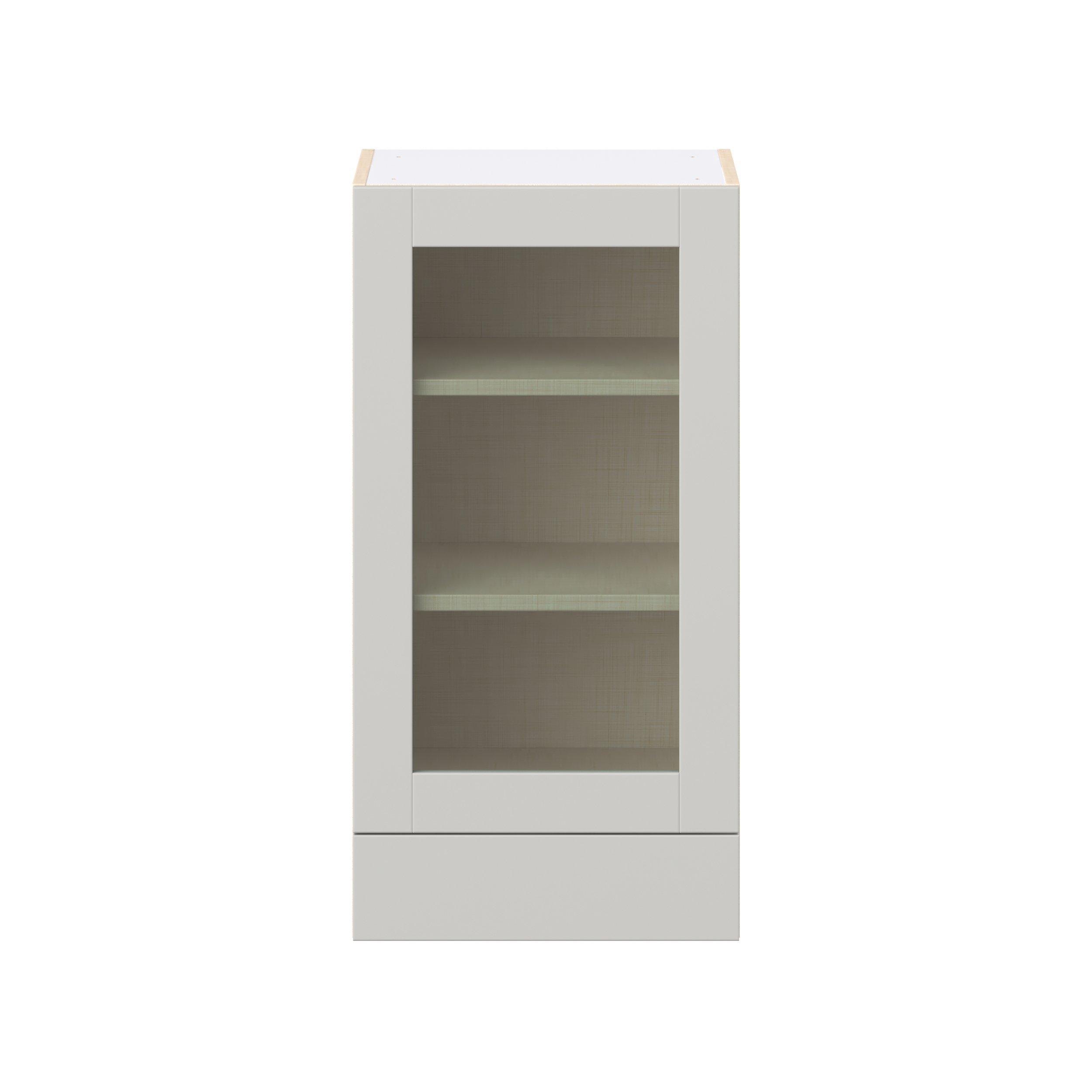 Summerhill 18 in. Light Gray Drawer Wall Cabinet with Glass Door