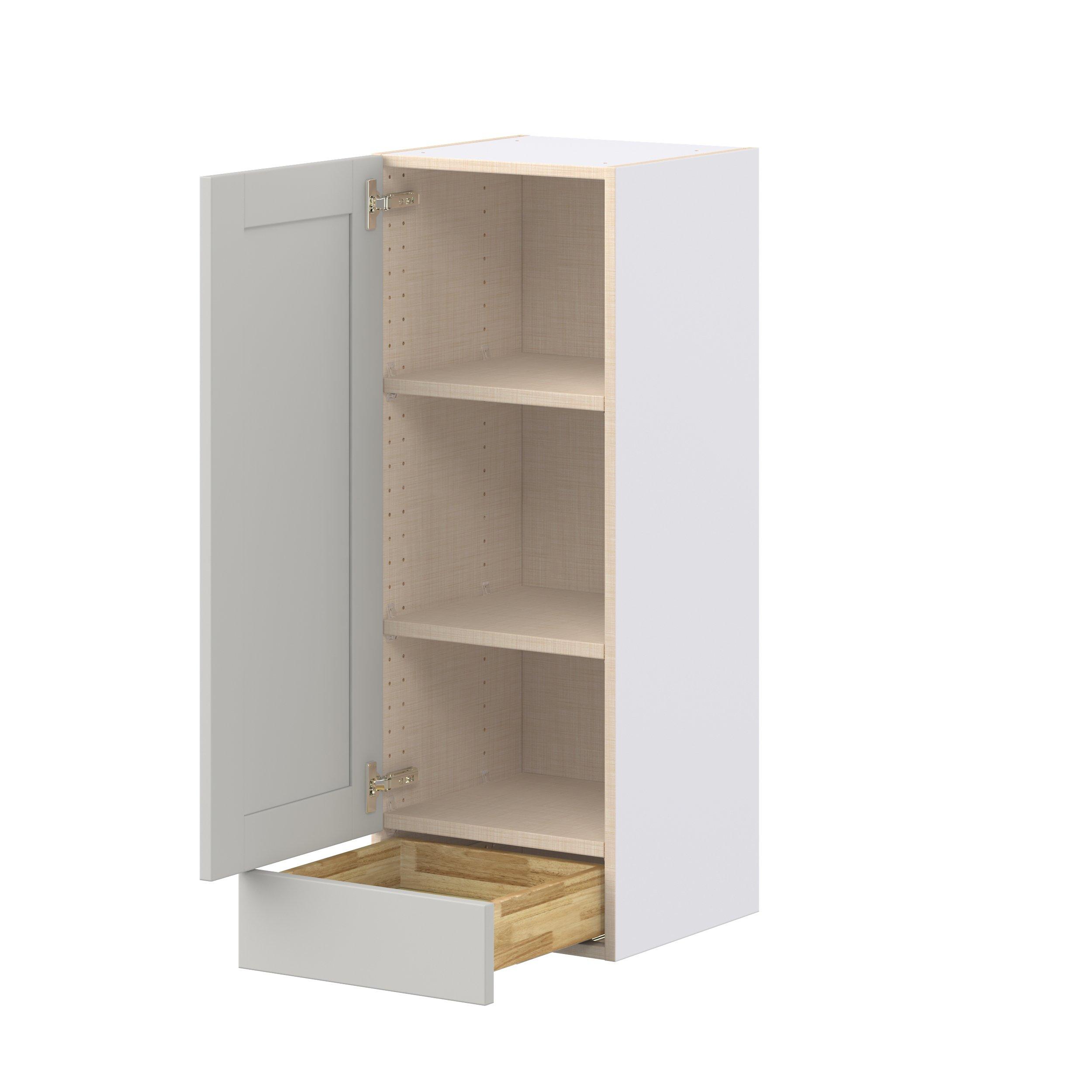Summerhill 15 in. Light Gray Door and Drawer Wall Cabinet