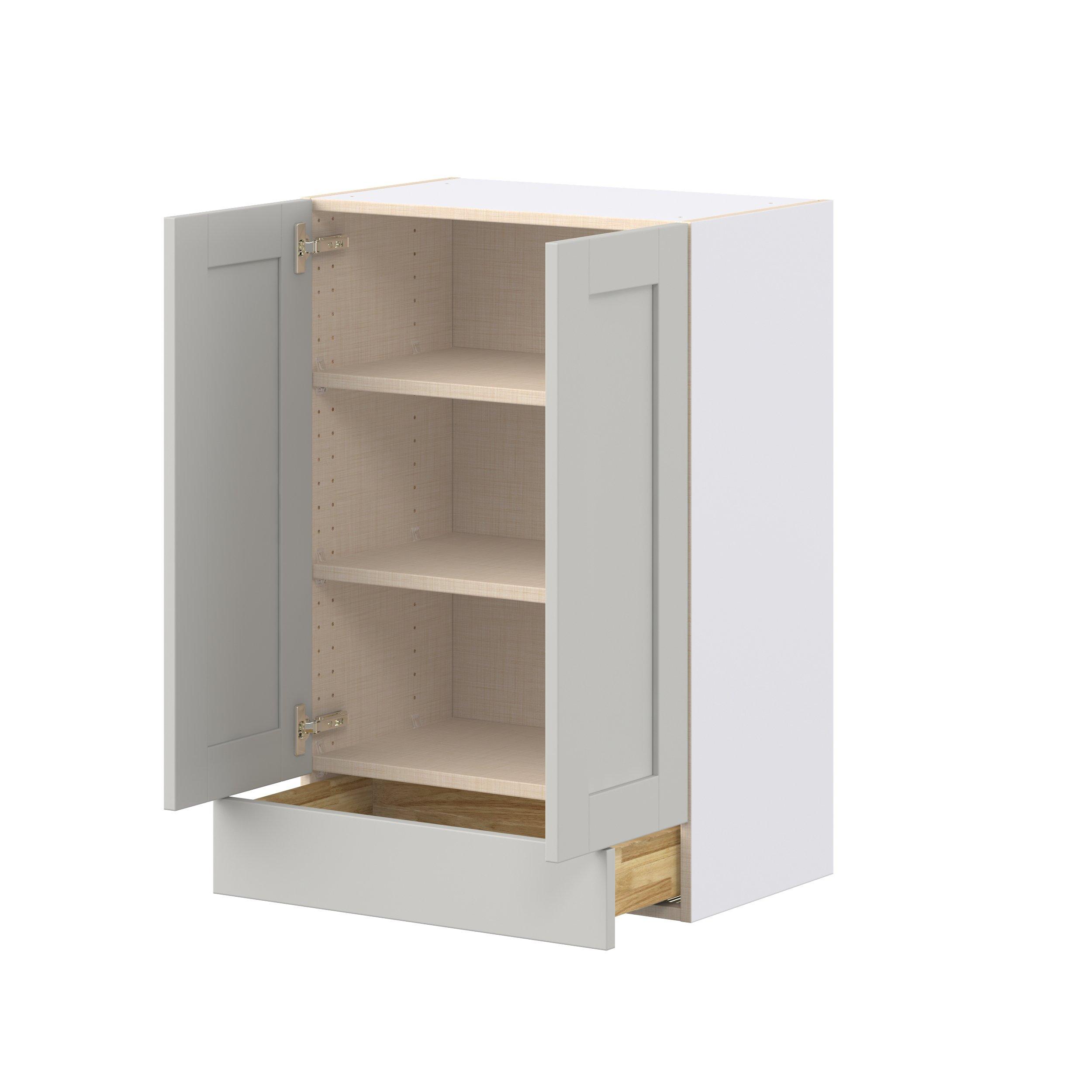 Summerhill 24 in. Light Gray Door and Drawer Wall Cabinet