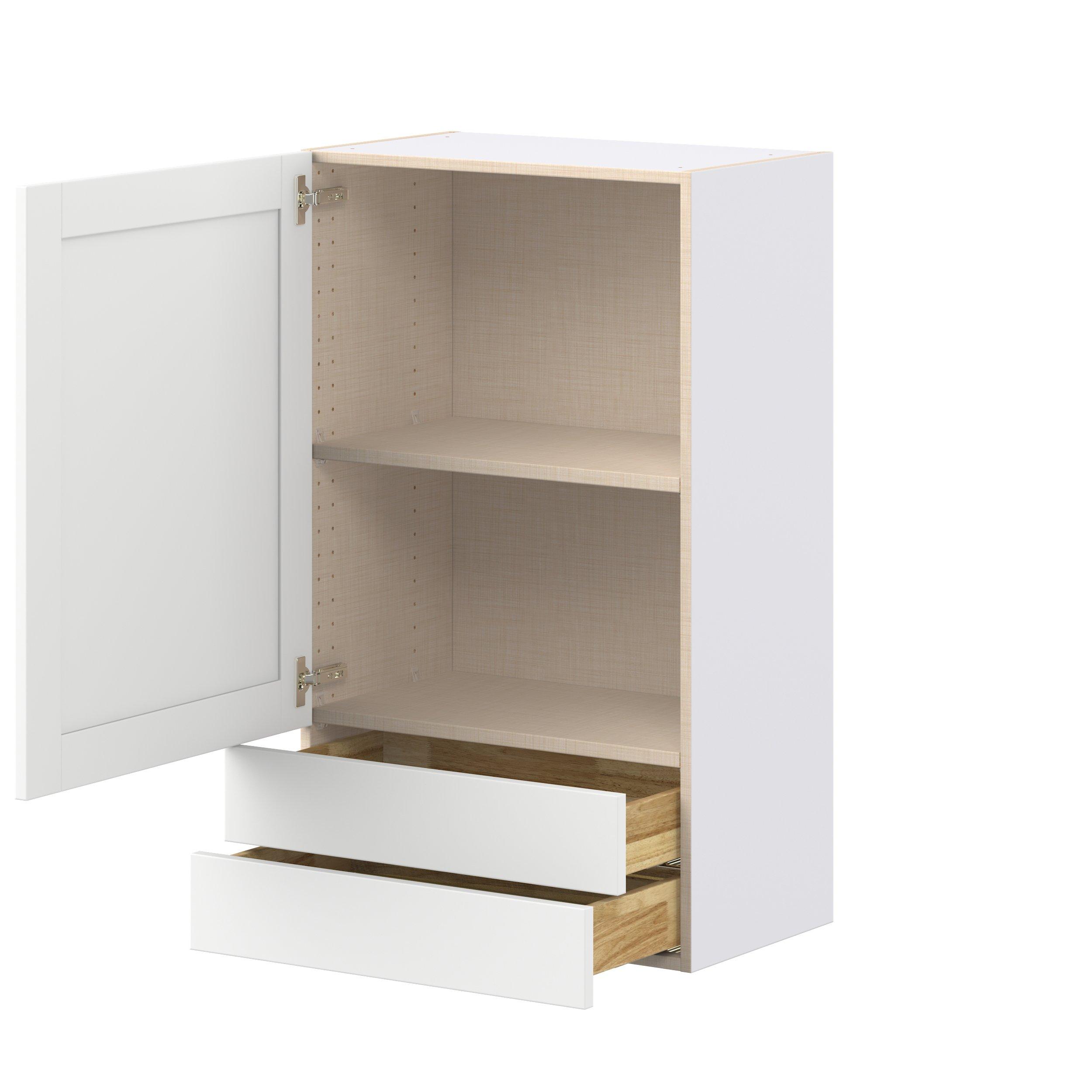 Summerhill 24 in. Bright White Door and Drawer Wall Cabinet