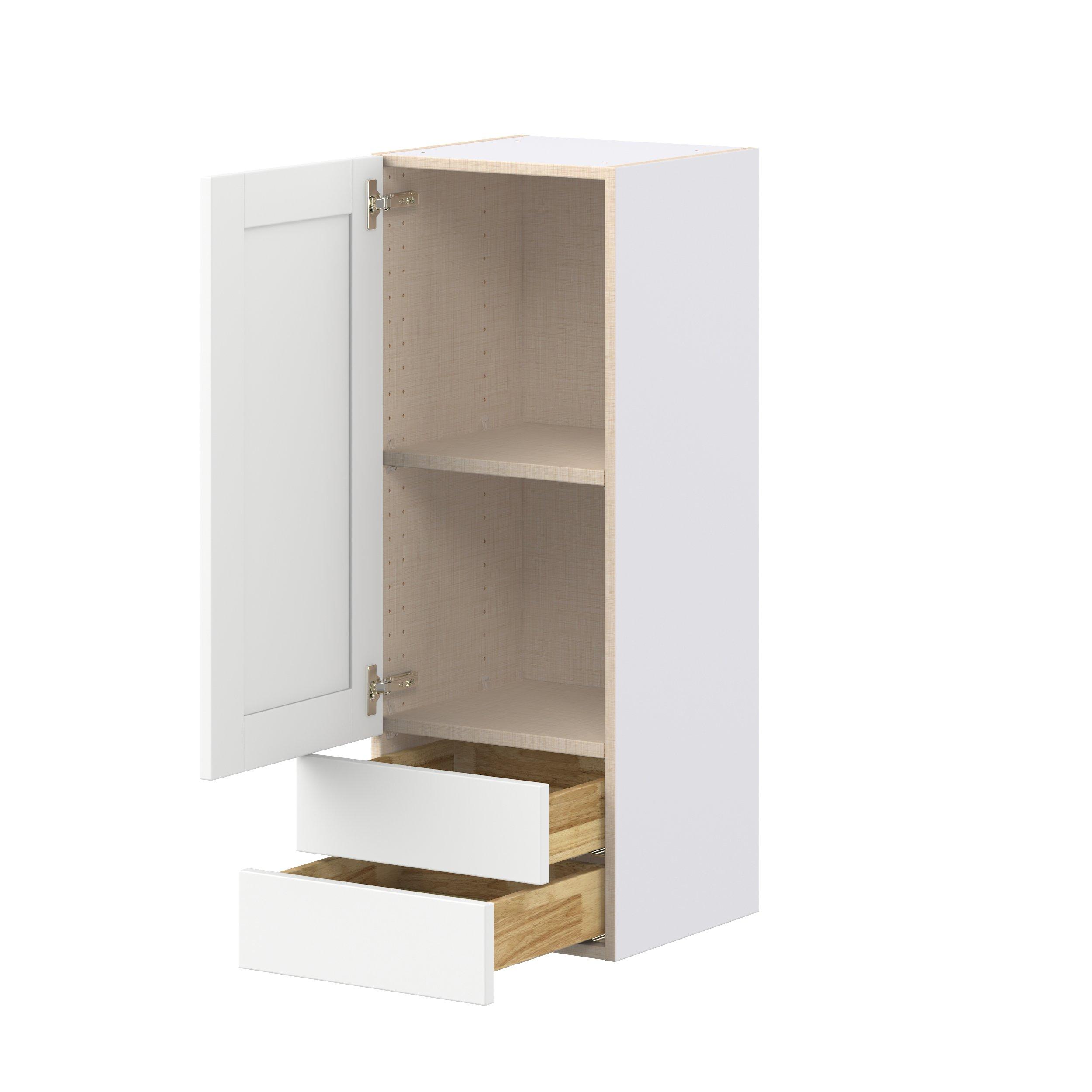 Summerhill 15 in. Bright White Door and Drawer Wall Cabinet