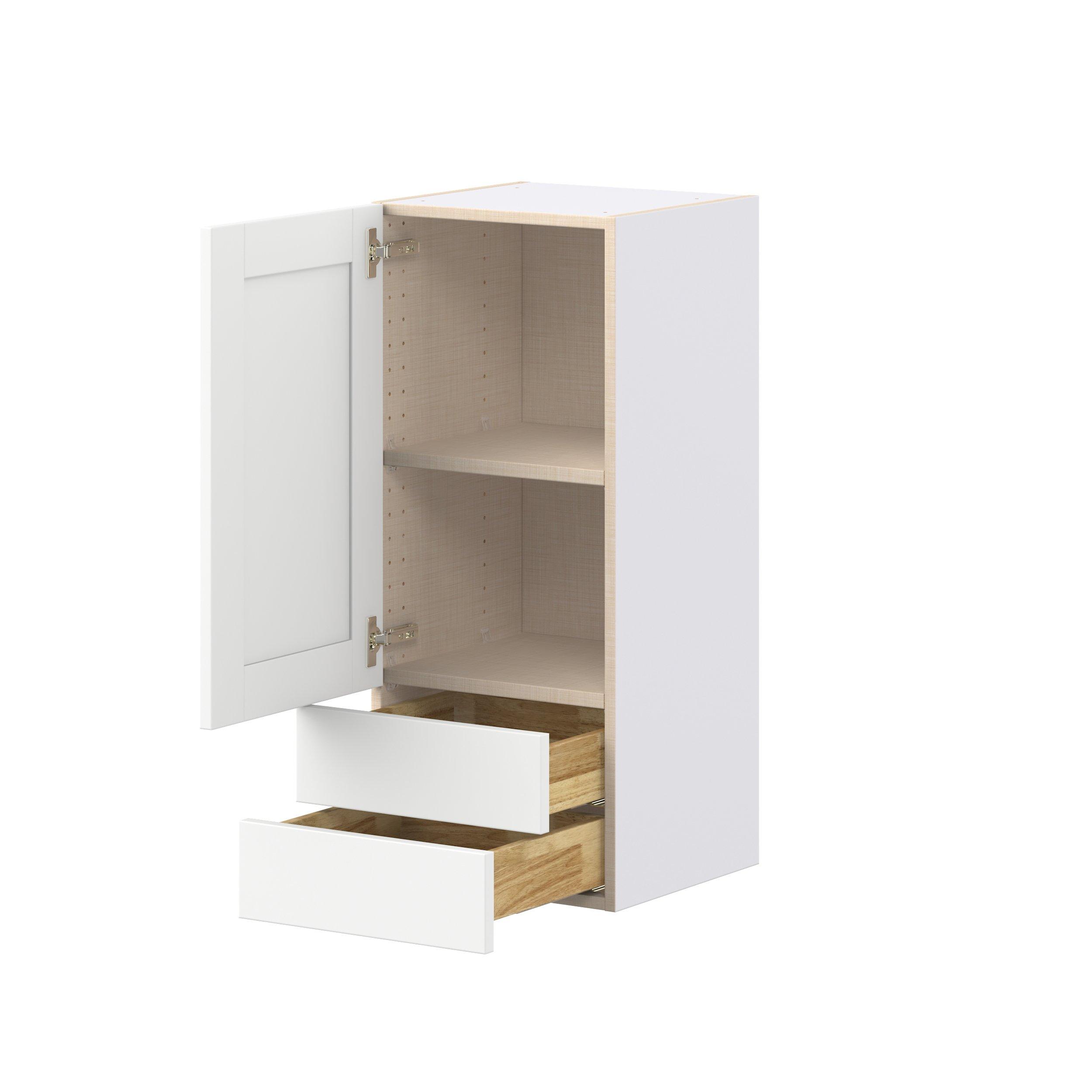Summerhill 15 in. Bright White Door and Drawer Wall Cabinet