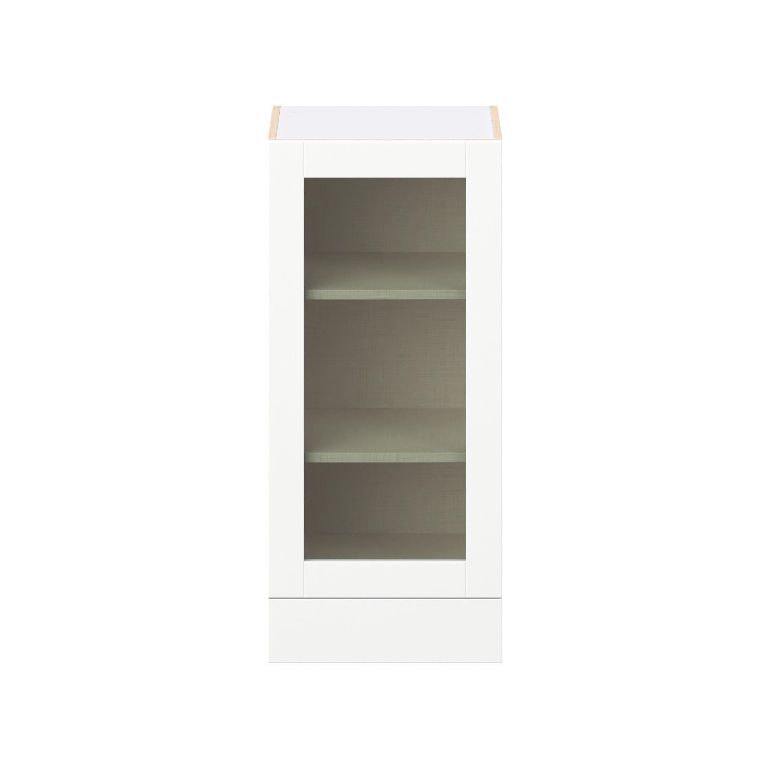 Summerhill 18 in. Bright White Drawer Wall Cabinet with Glass Door
