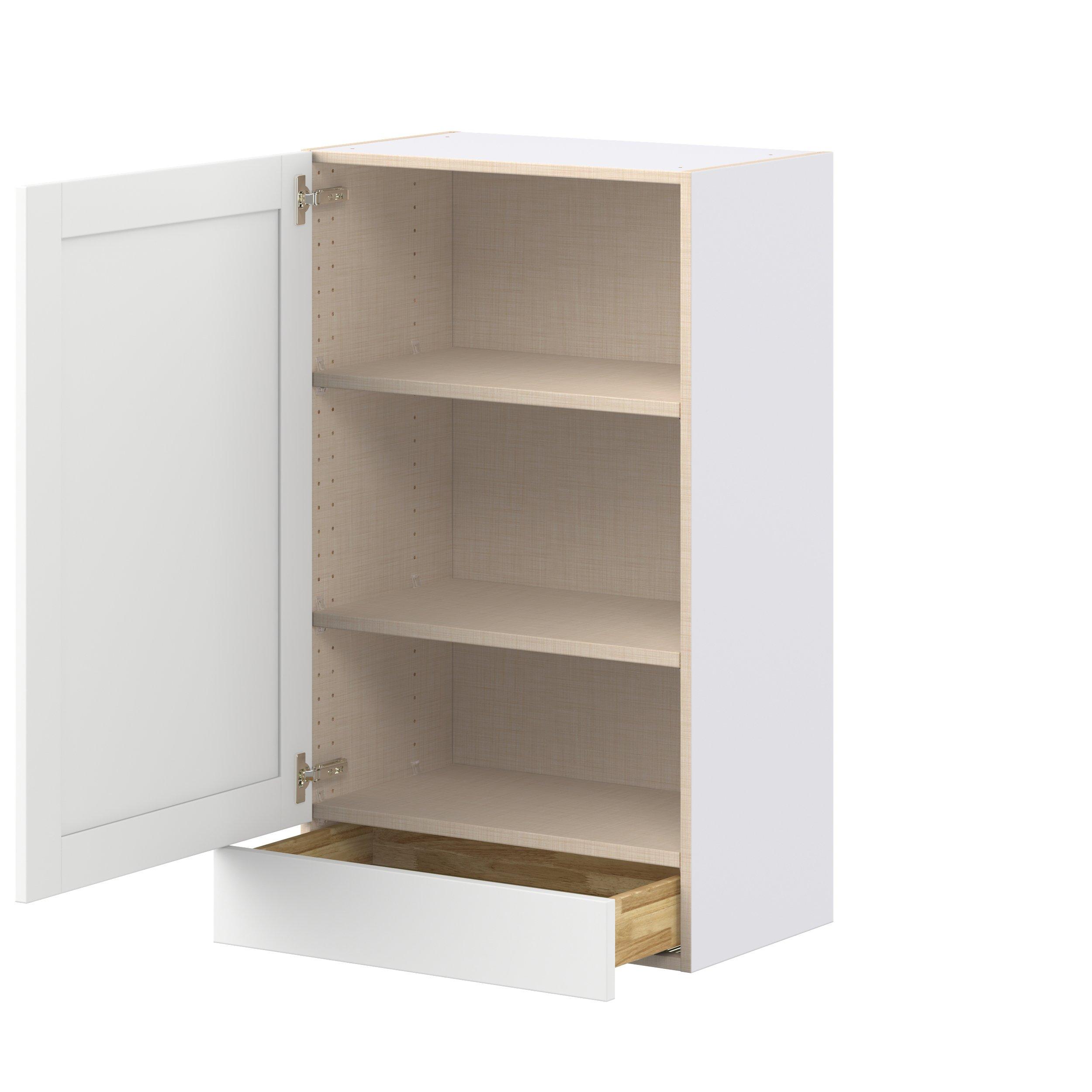 Summerhill 24 in. Bright White Door and Drawer Wall Cabinet