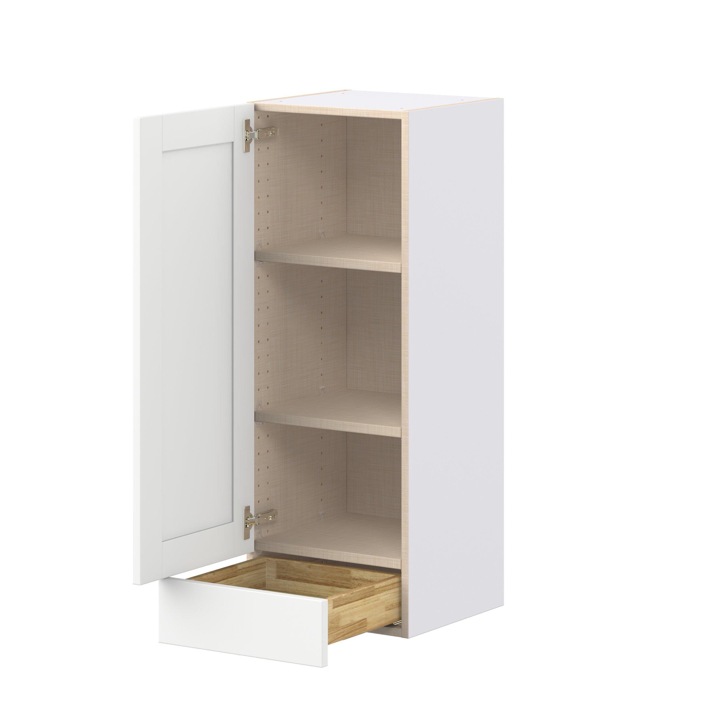 Summerhill 15 in. Bright White Door and Drawer Wall Cabinet