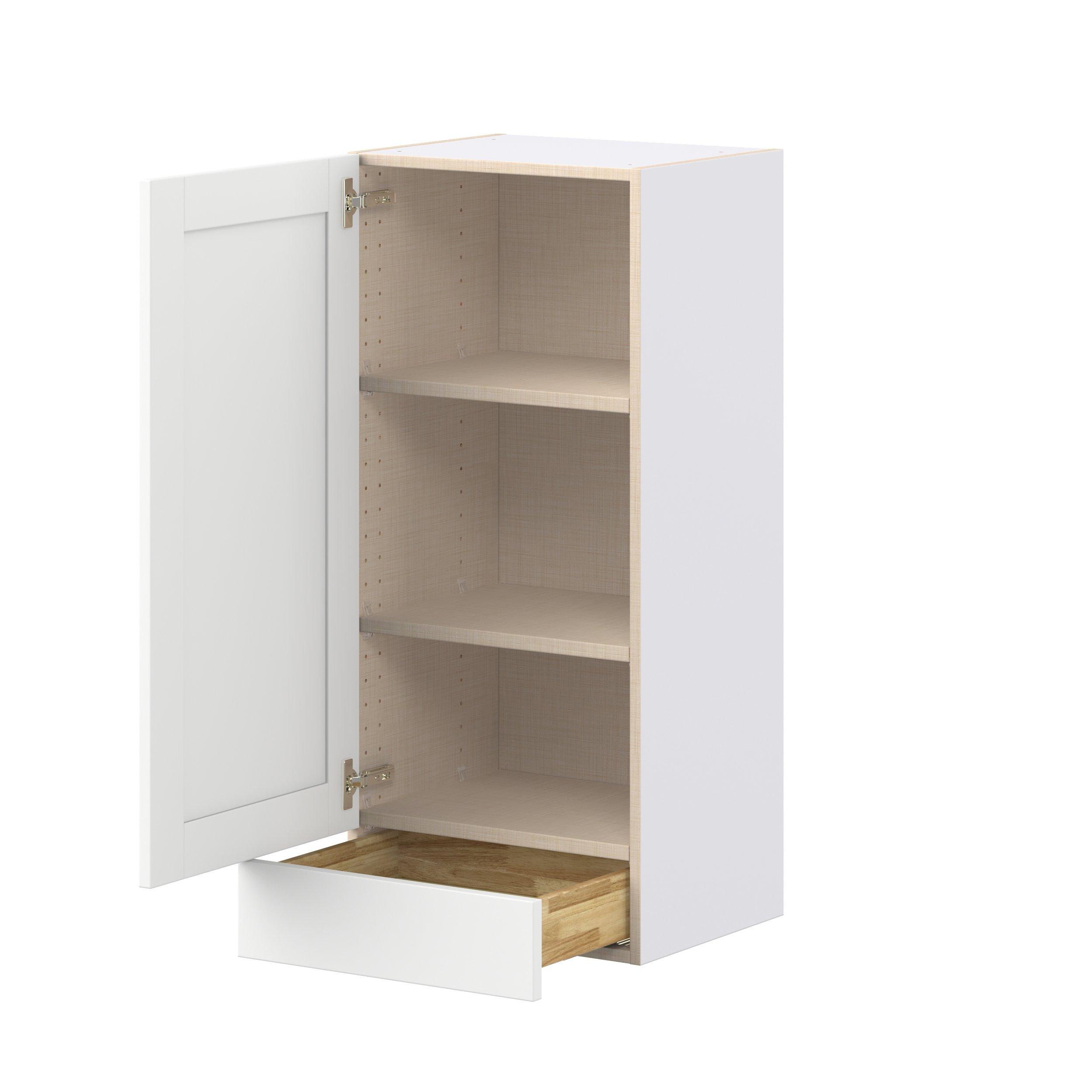 Summerhill 18 in. Bright White Door and Drawer Wall Cabinet
